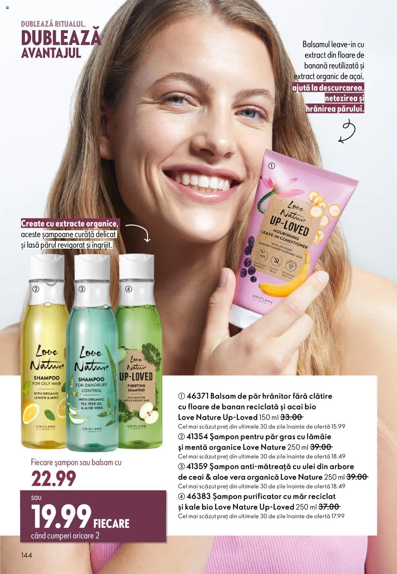 Noul catalog Oriflame – valabil de la 01.10.2025 | Pagină: 144 | Produse: Balsam de păr, Apple, Ceai, Lămâie