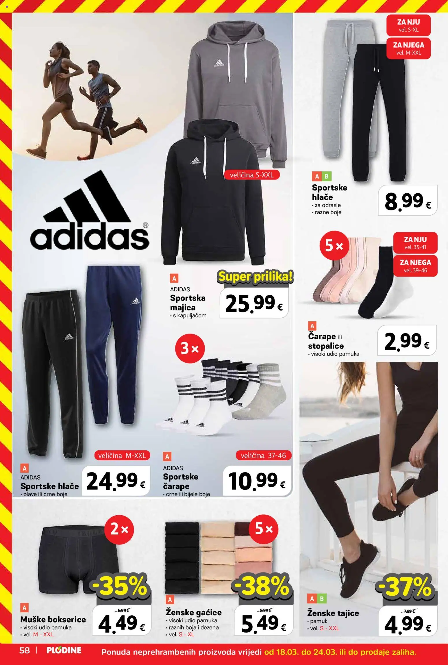 Plodine katalog | vrijedi od 18.03.2026 | Stranica: 58 | Proizvodi: Majica, Hlače, Tajice, Bokserice