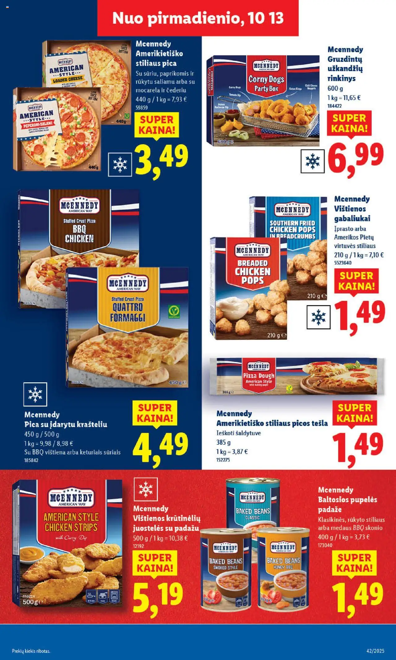 LIDL akcijos nuo 16.10.2025 | Puslapis: 23 | Prekių: Vištienos, Pupelės, Pica, Vištiena