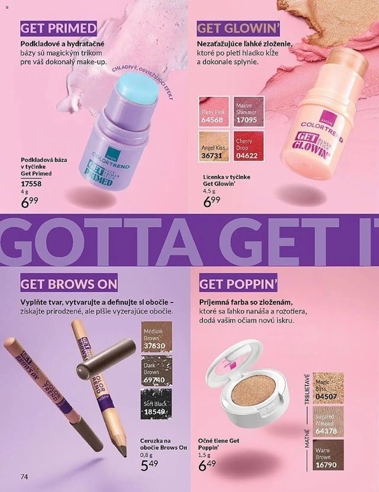 Nové Avon akcie – leták je platný od 01.10.2025 | Strana: 74 | Produkty: Lícenka, Očné tiene, Ceruzka