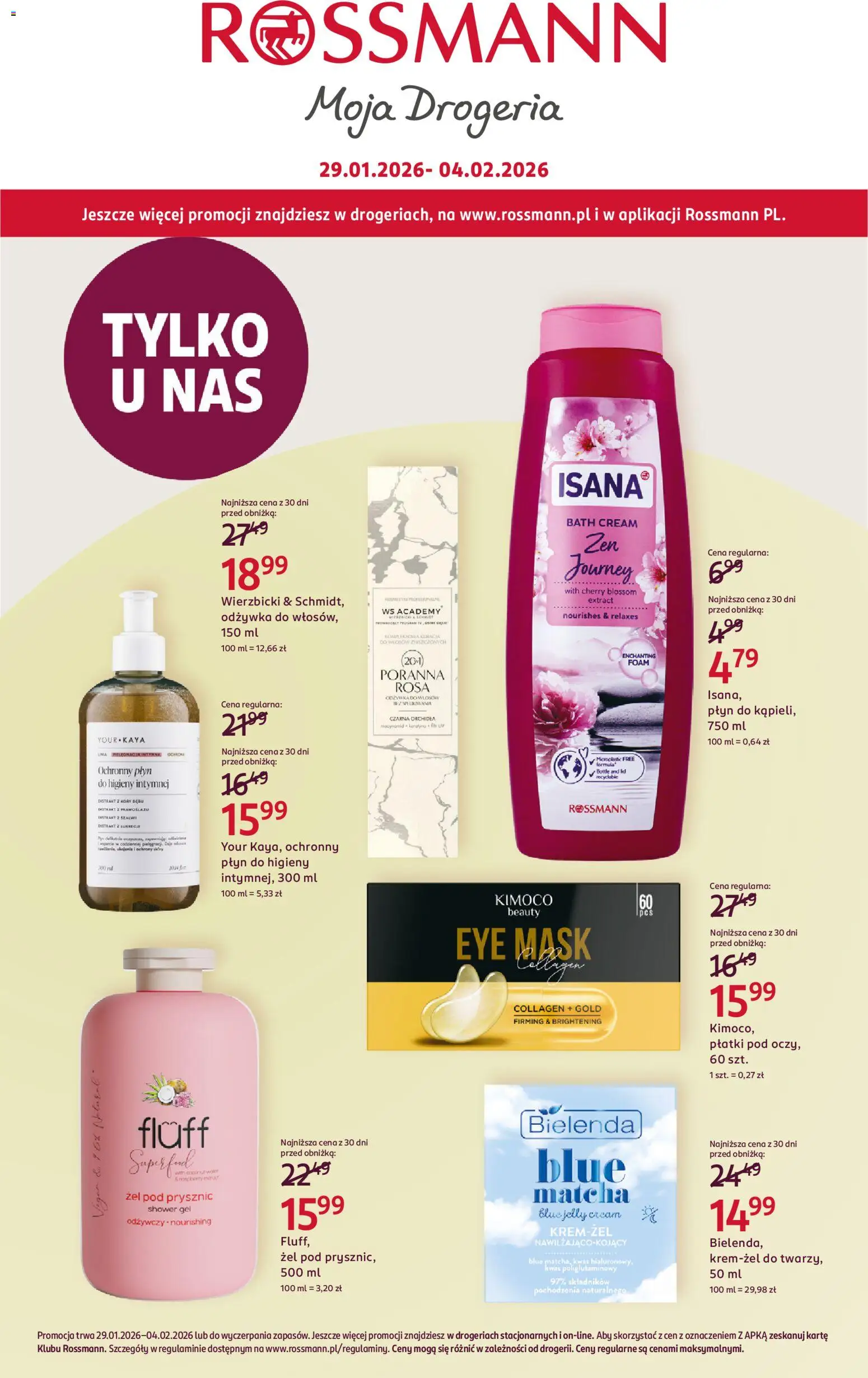 Rossmann Gazetka od 29.01.2026 | Strona: 1 | Produkty: Drogeria, Odżywka, Płatki, Żel pod prysznic