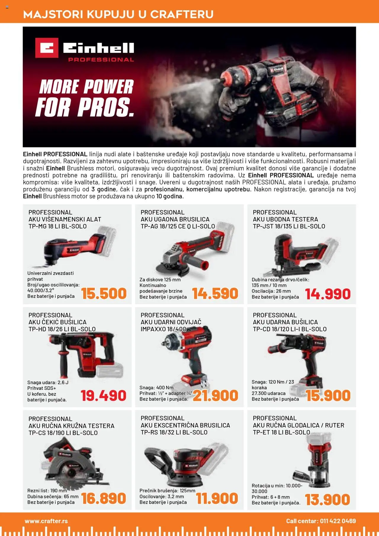 Crafter katalog - važi od 15.09.2025 | Strana: 8 | Proizvode: Čekić, Ugaona brusilica, Adapter, Kružna testera