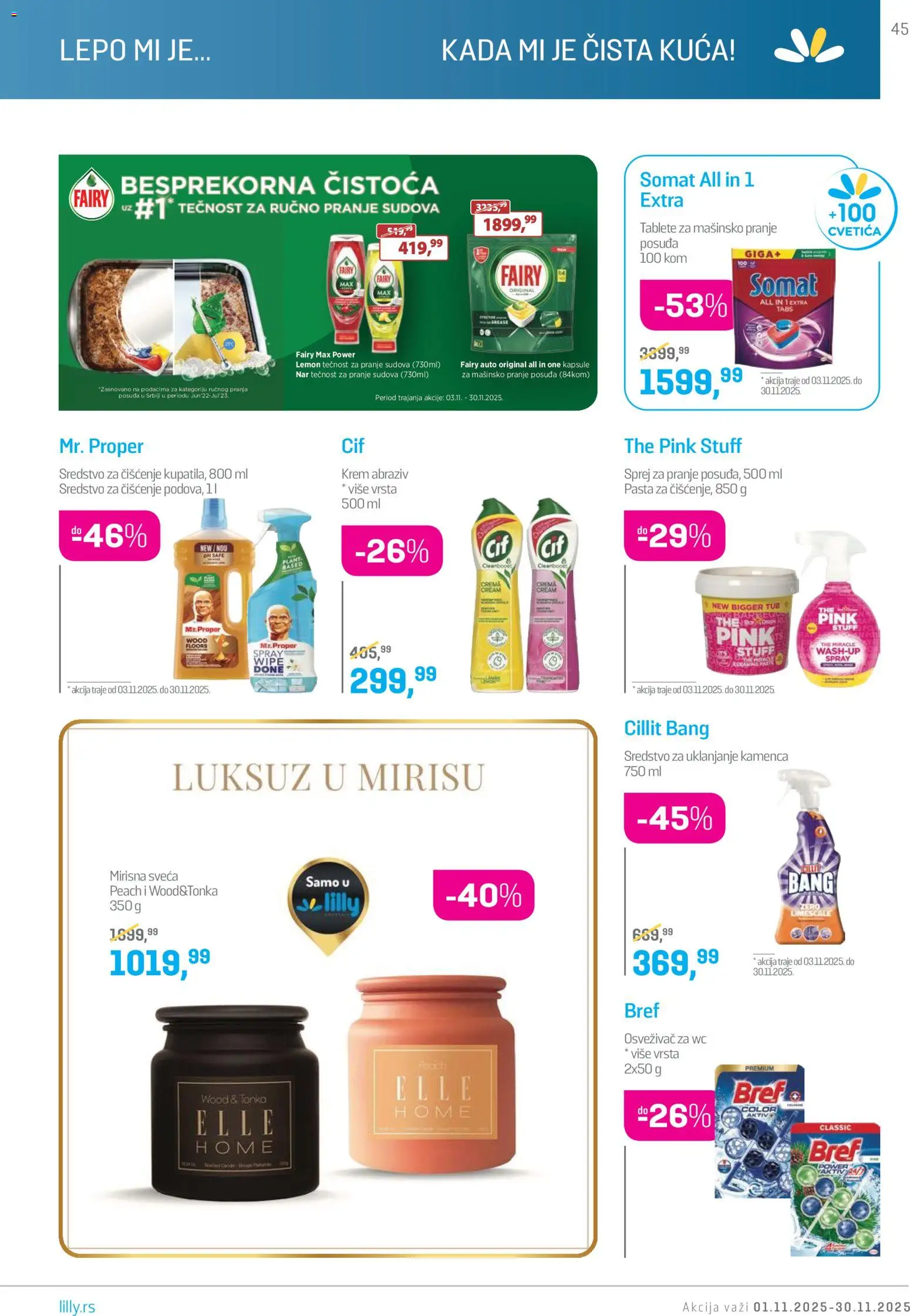 Lilly drogerie katalog - važi od 01.11.2025 | Strana: 45 | Proizvode: Bref, Somat, Kapsule, Wc