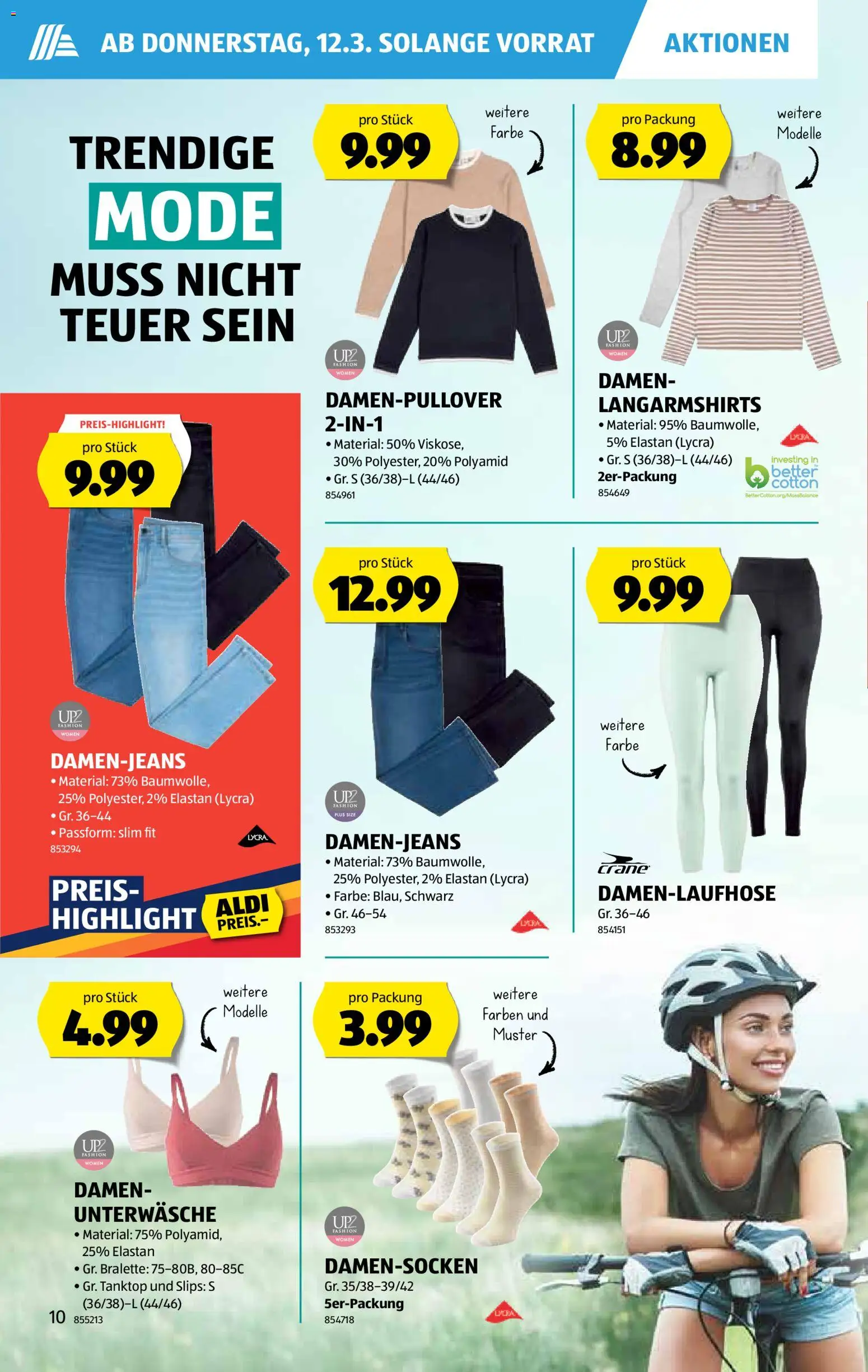Aldi aktionen – gültig ab 12.03.2026 | Seite: 11 | Produkte: Bralette, Tanktop, Unterwäsche