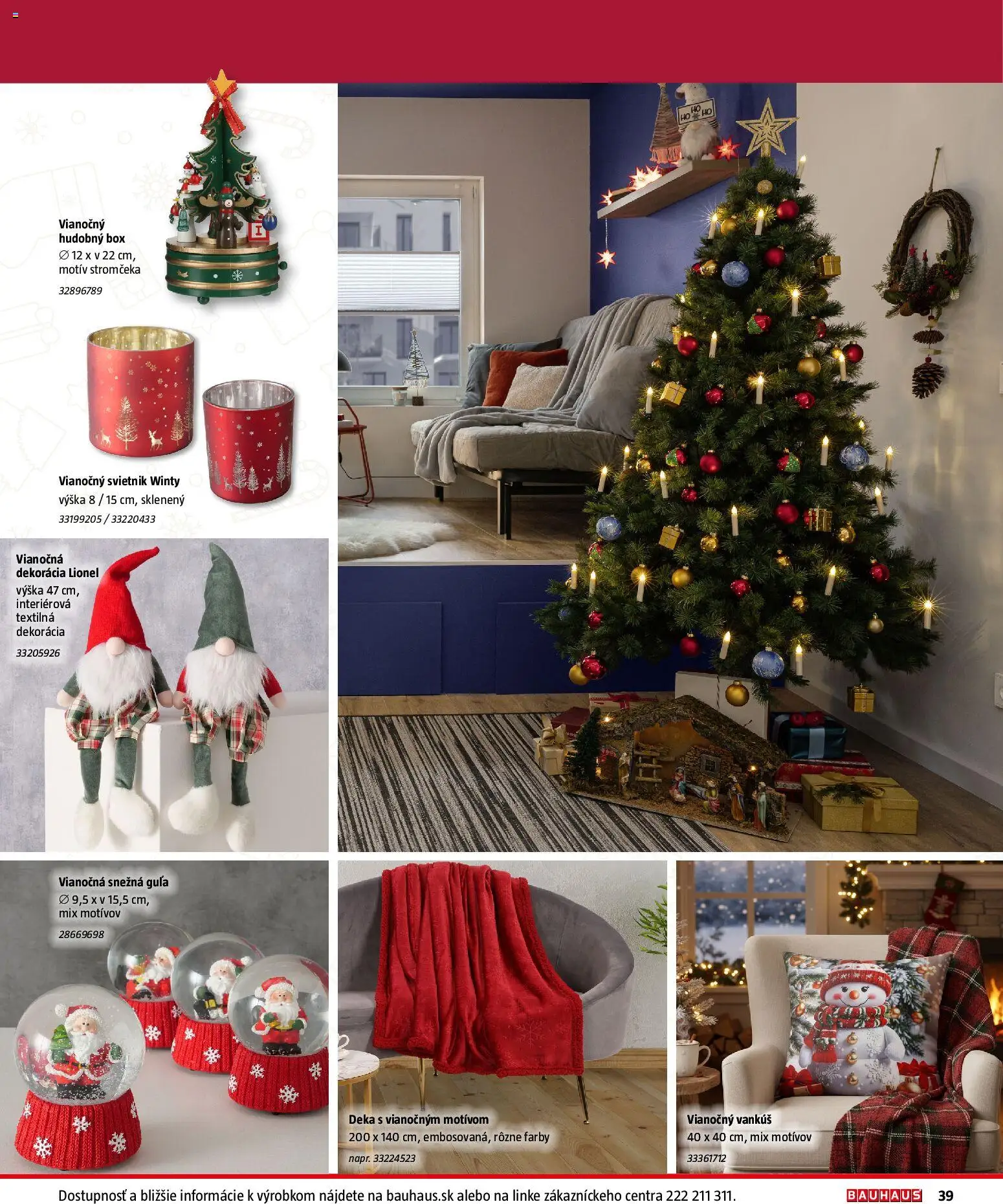 Nové Bauhaus akcie – leták je platný od 21.11.2025 | Strana: 39 | Produkty: Vankúš, Svietnik