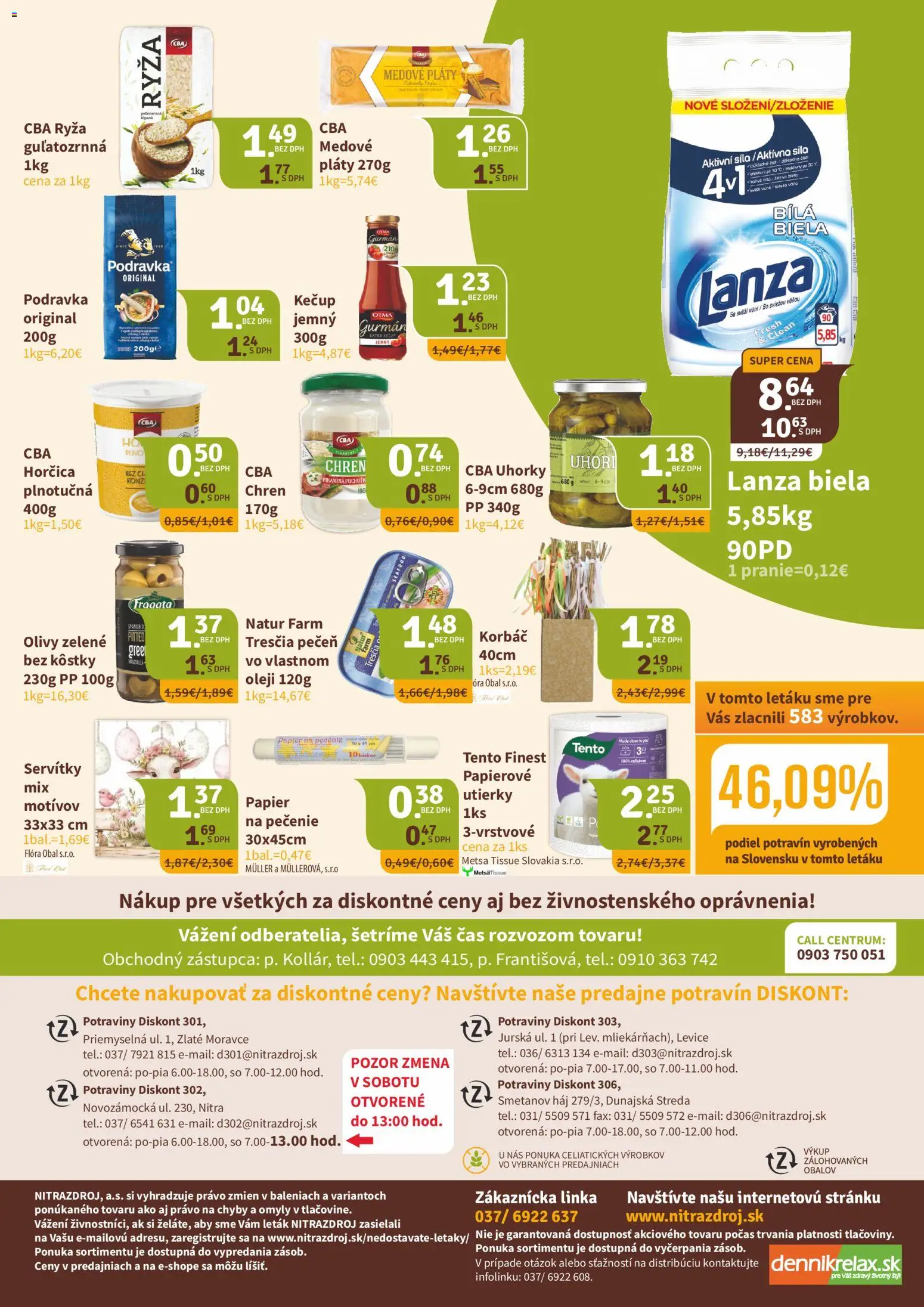 Nové Nitrazdroj akcie – leták je platný od 18.03.2026 | Strana: 8 | Produkty: Ryža, Kečup, Flora, Uhorky