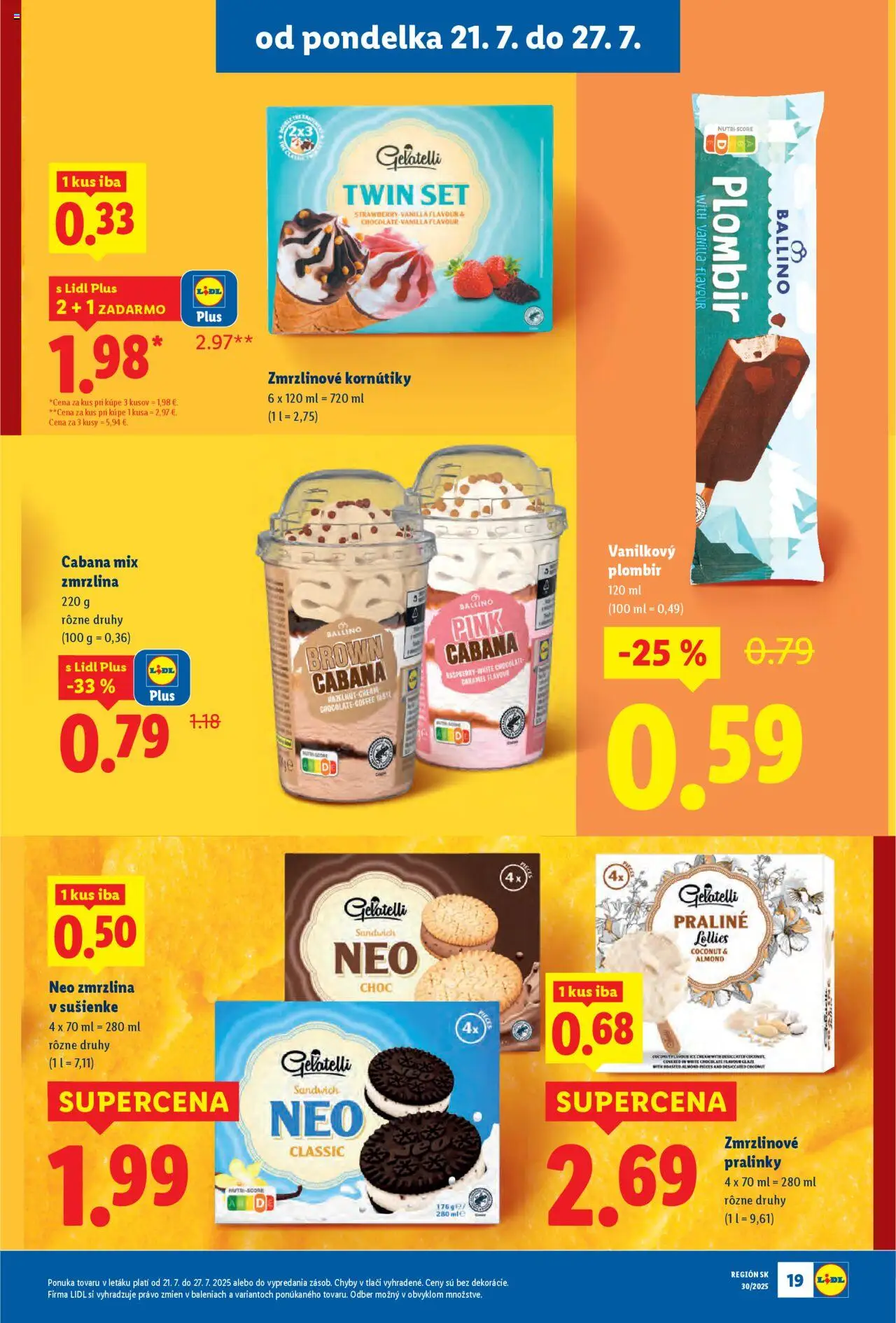 Lidl leták │ platný od 21.07.2025 | Strana: 25 | Produkty: Zmrzlina