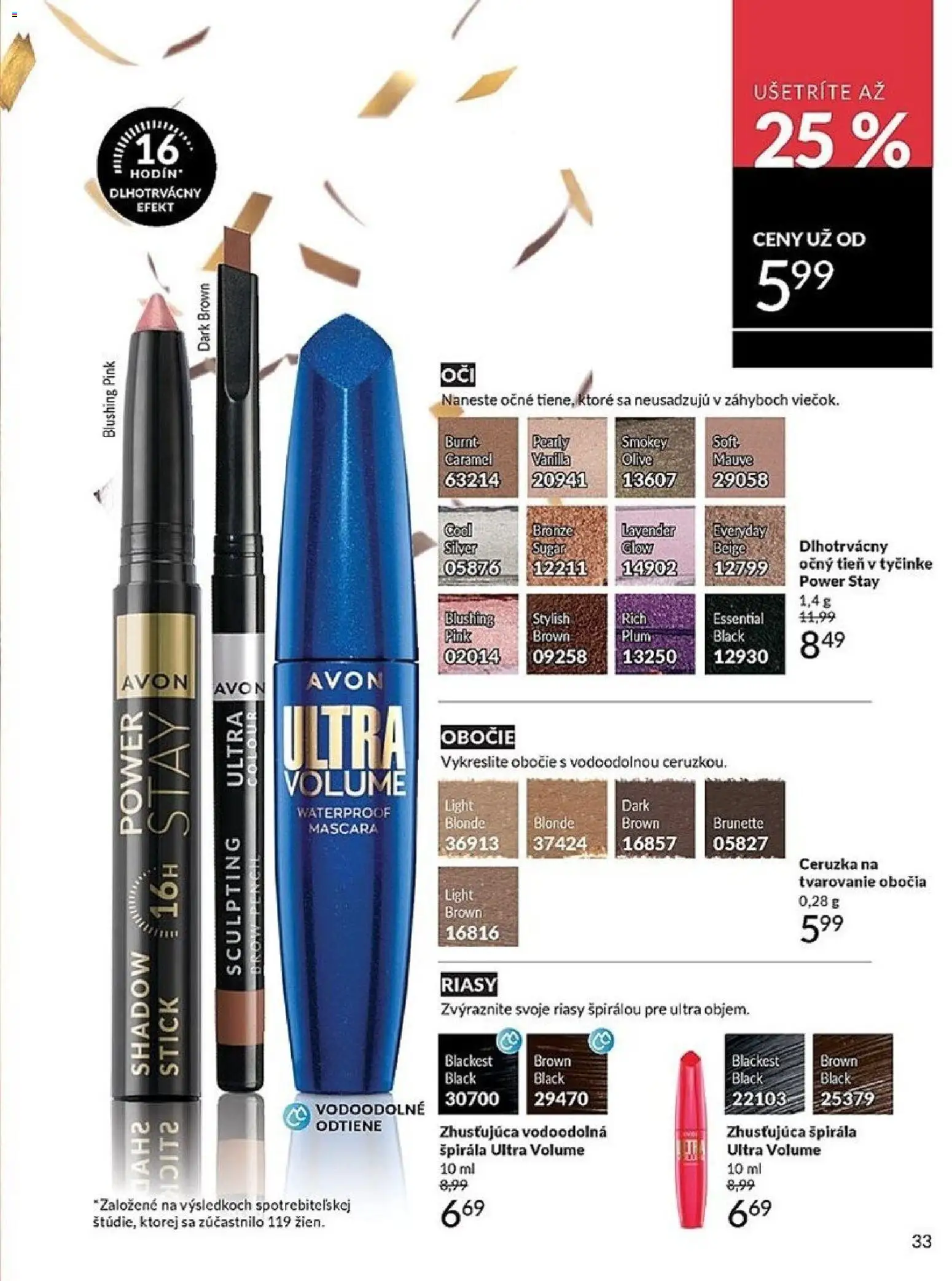 Nové Avon akcie – leták je platný od 01.01.2026 | Strana: 33 | Produkty: Ceruzka