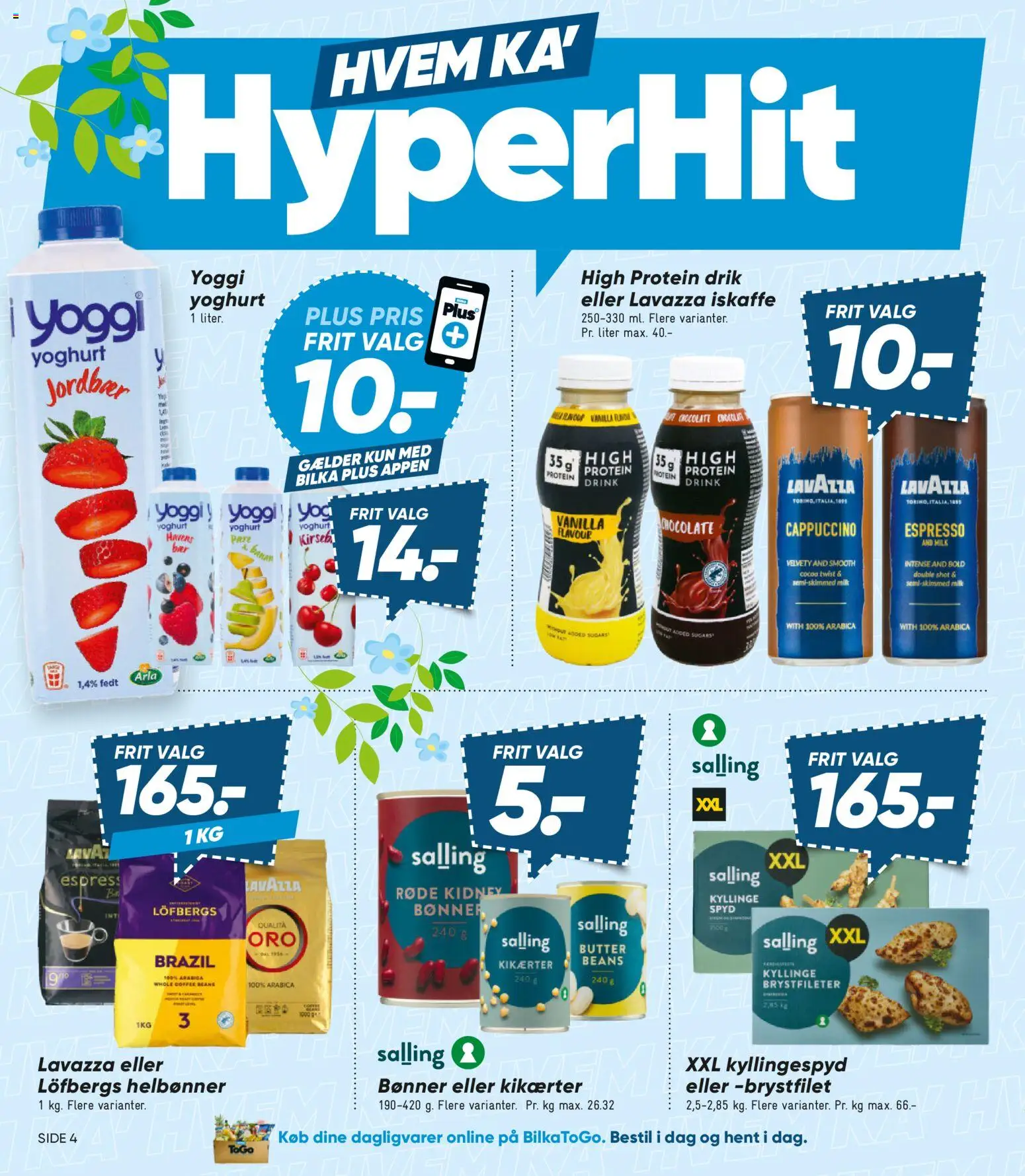 Bilka tilbudsavis – gyldig fra 10.04.2026 | Side: 4 | Produkter: Yoghurt, Jordbær, Kikærter, Bønner