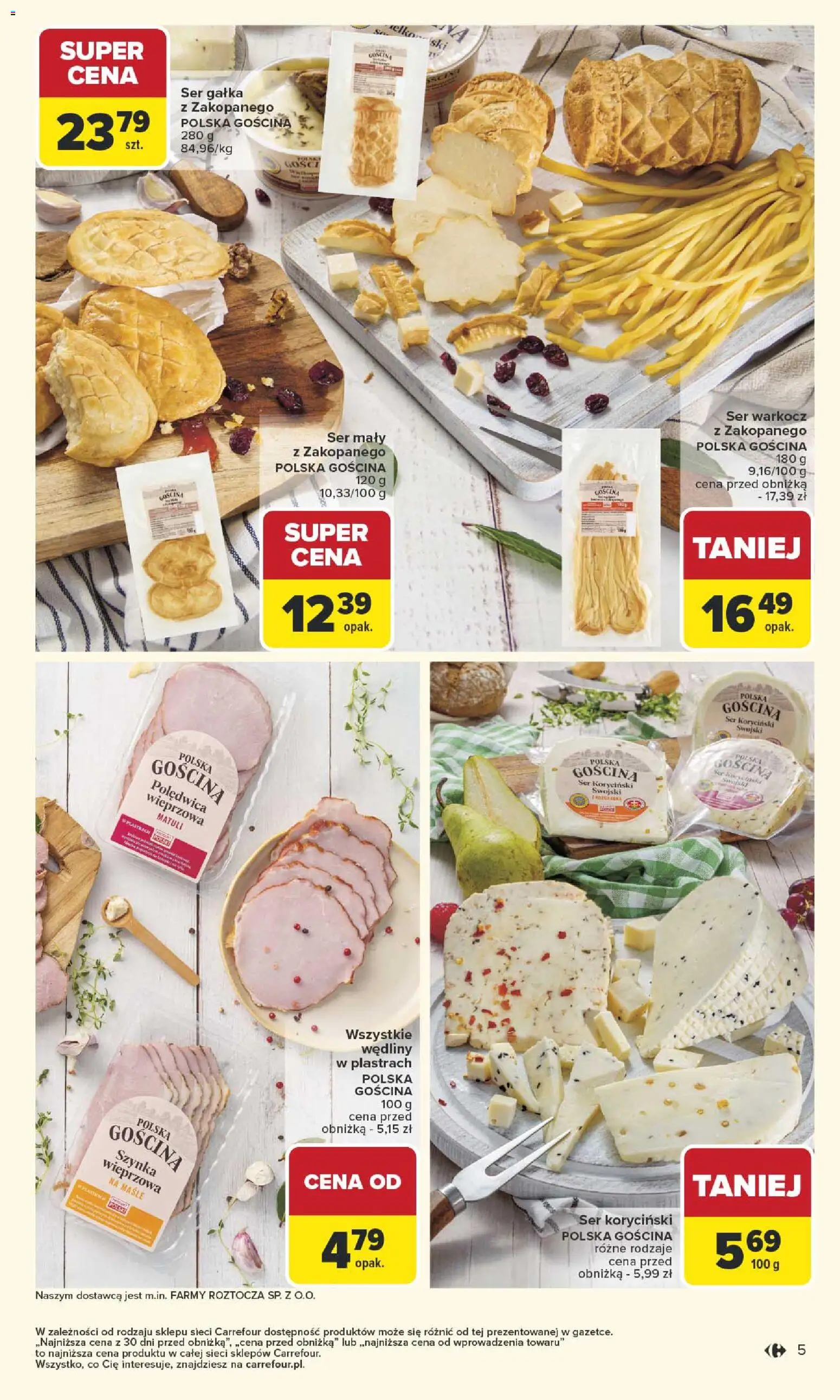 Carrefour Gazetka - Święta od 01.12.2025 | Strona: 5 | Produkty: Szynka, Ser, Wędliny, Ser koryciński