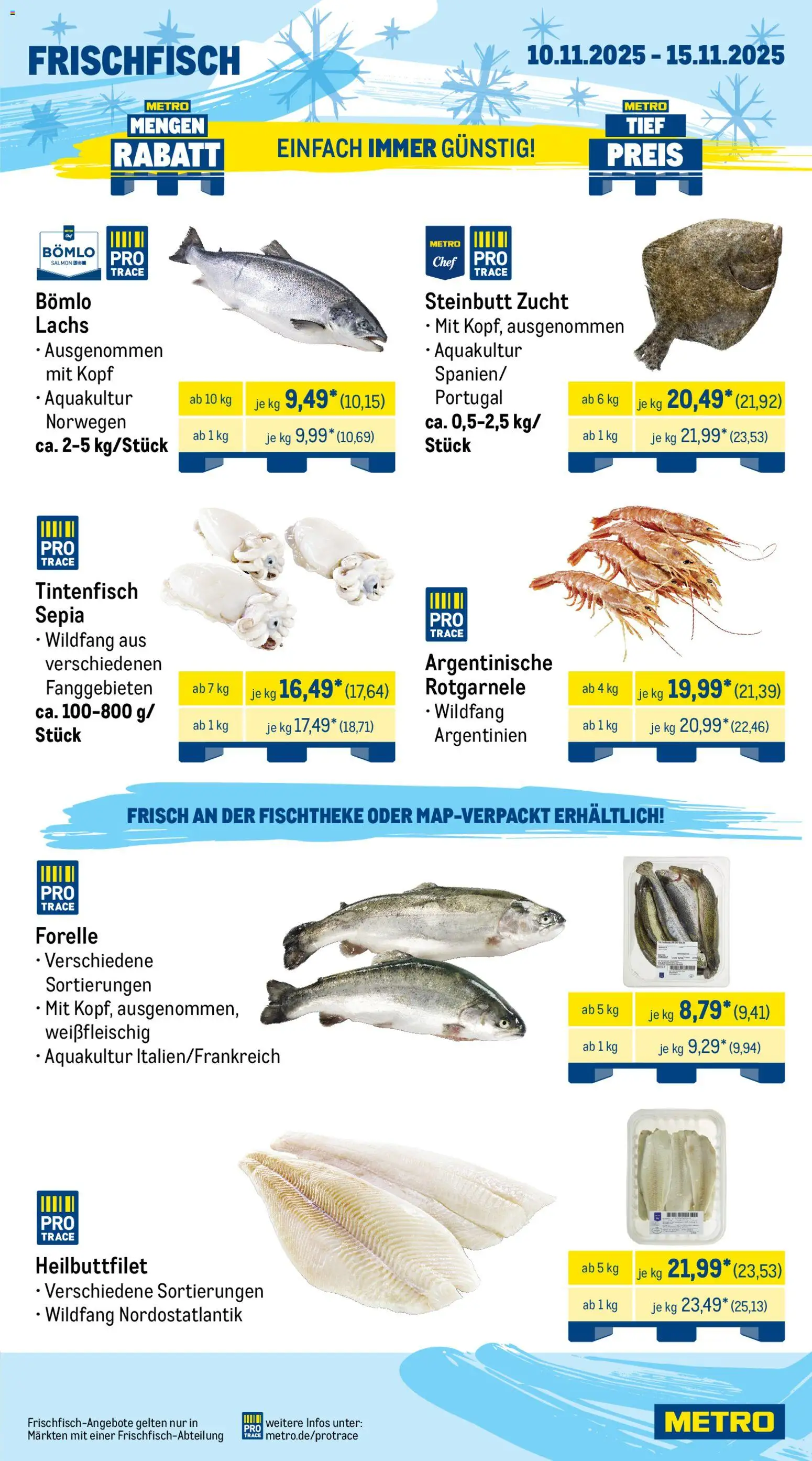 Metro Wochen-Angebote Gastro – gültig ab 10.11.2025 | Seite: 5 | Produkte: Tintenfisch, Lachs