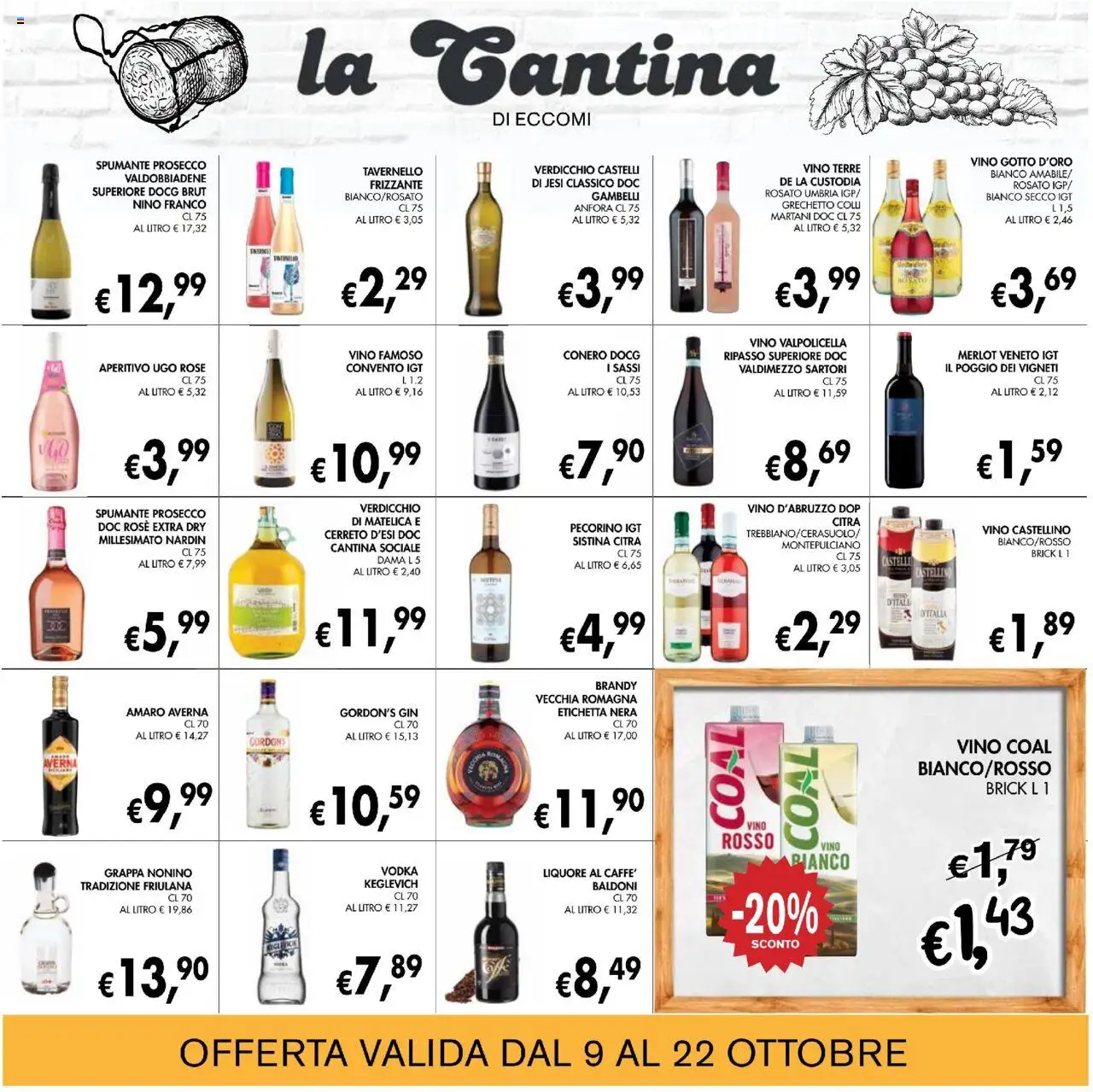 Volantino Coal del 09.10.2025 | Pagina: 20 | Prodotti: Gin, Liquore, Grappa, Amaro