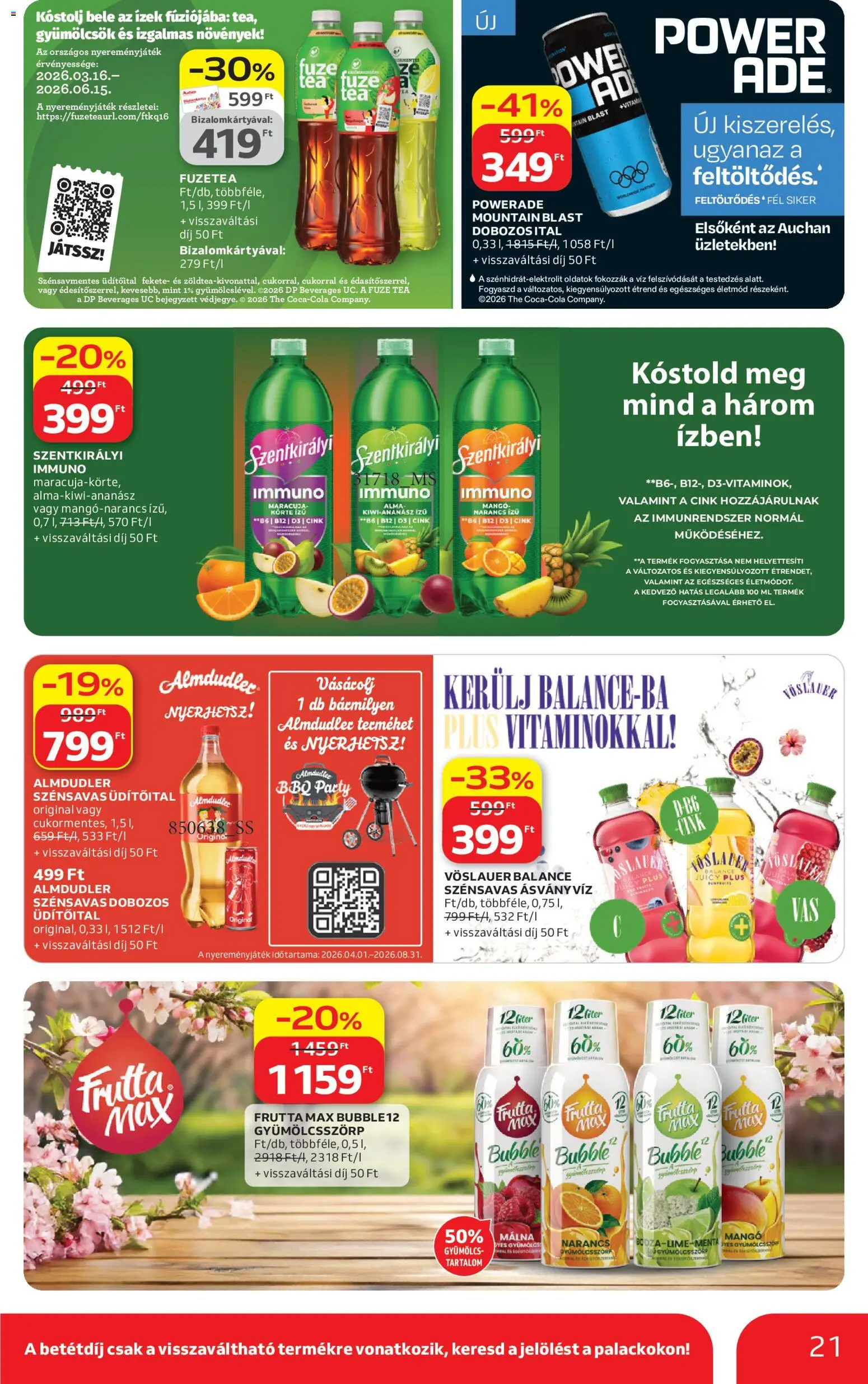 Auchan akciós ujság - amely érvényes a következő dátumtól: 09.04.2026 | Oldal: 21 | Termékek: Körte, Málna, Narancs, Mangó