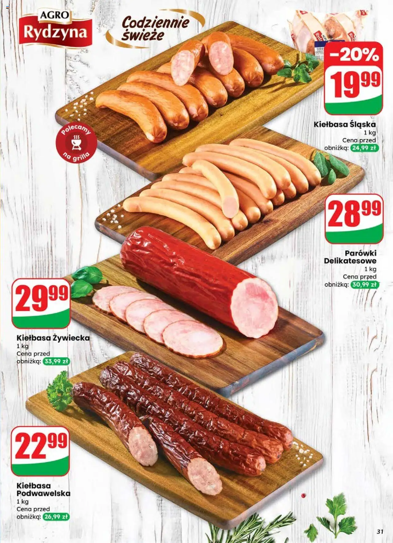 Dino Gazetka od 25.06.2025 | Strona: 31 | Produkty: Kiełbasa, Parówki, Kiełbasa śląska, Kiełbasa podwawelska