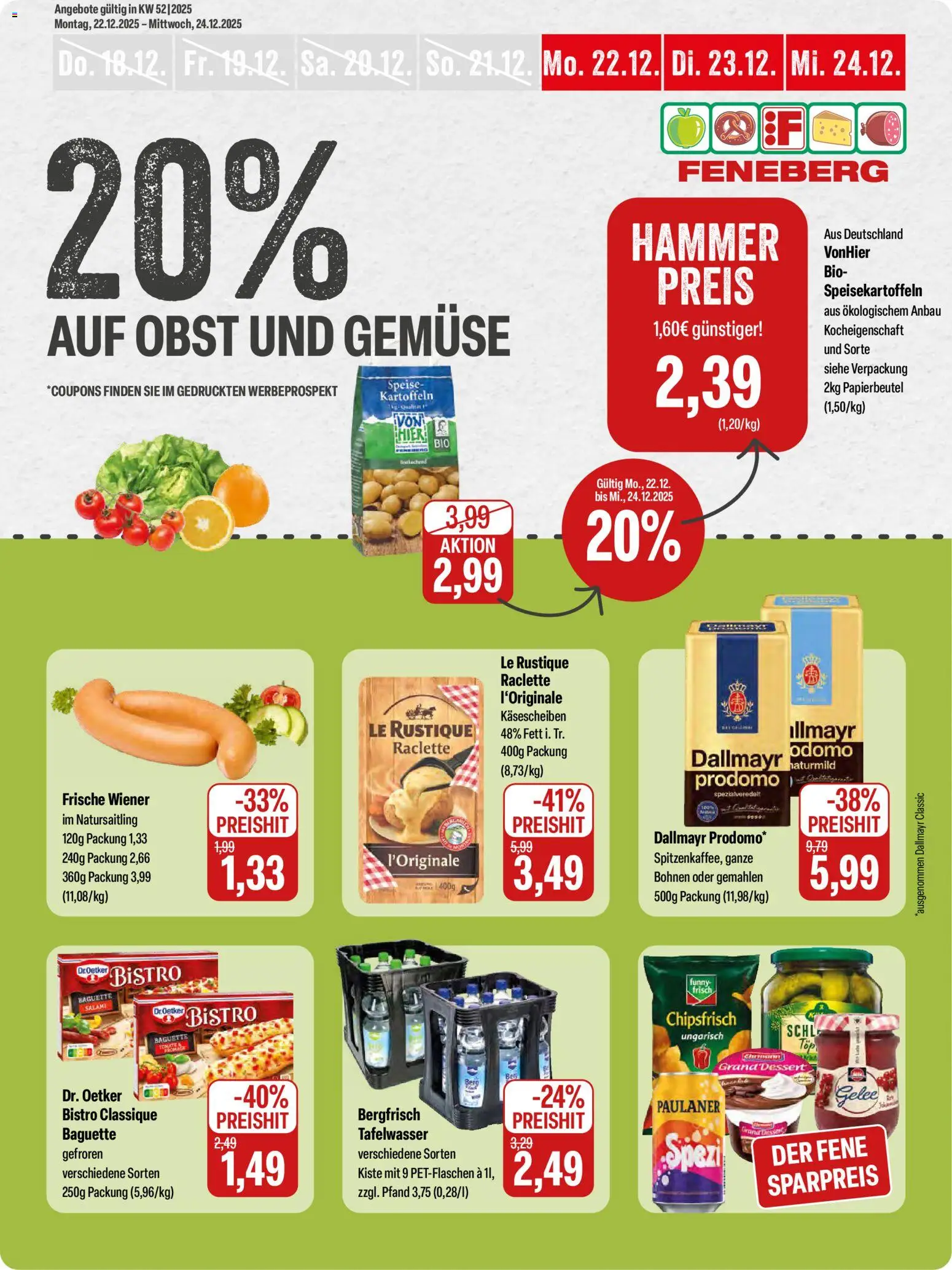Feneberg Angebote – gültig ab 18.12.2025 | Seite: 17 | Produkte: Dallmayr, Gemüse, Obst, Salami