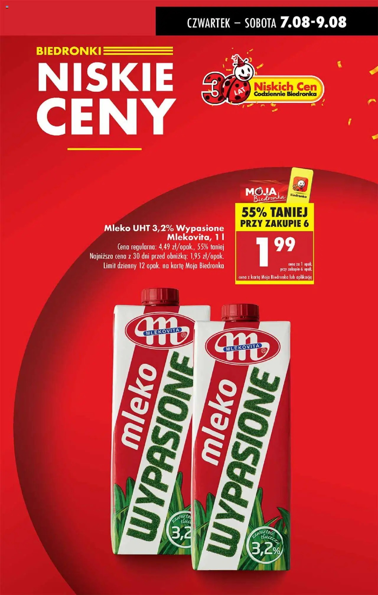 Biedronka gazetka - Oferta W tym tygodniu od 07.08.2025 | Strona: 3 | Produkty: Karta, Mleko