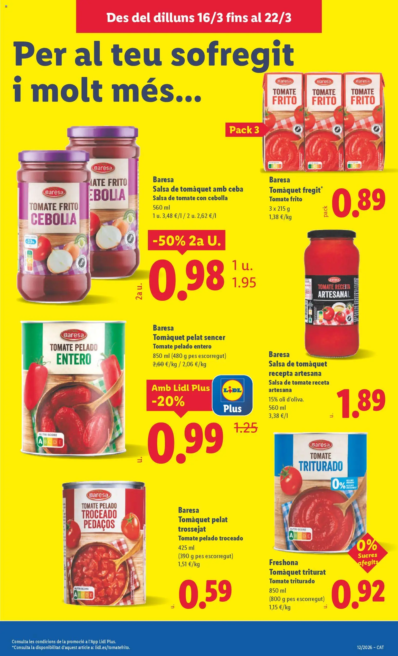 Lidl folleto │ válido desde el 16.03.2026 | Página: 11 | Productos: Salsa de tomate, Παγωμένο τσάι, Tomate triturado