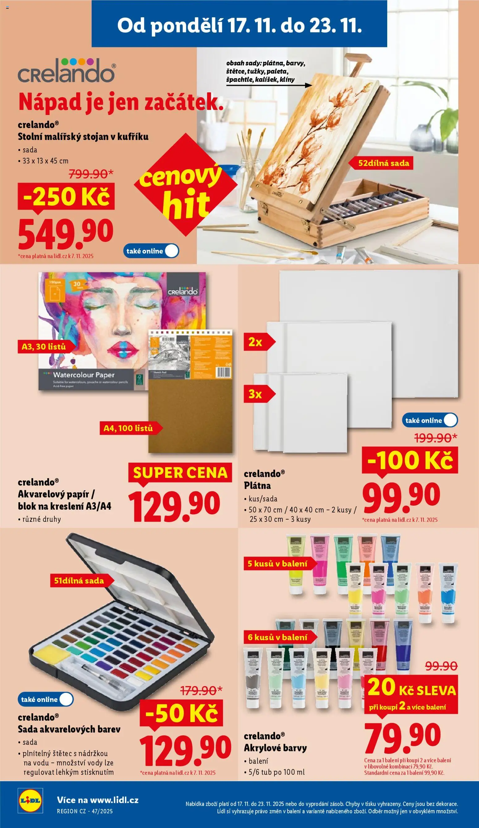 Lidl Black Friday od 17.11.2025 | Strana: 14 | Produkty: Blok, Malířský stojan, Barvy, Štětec
