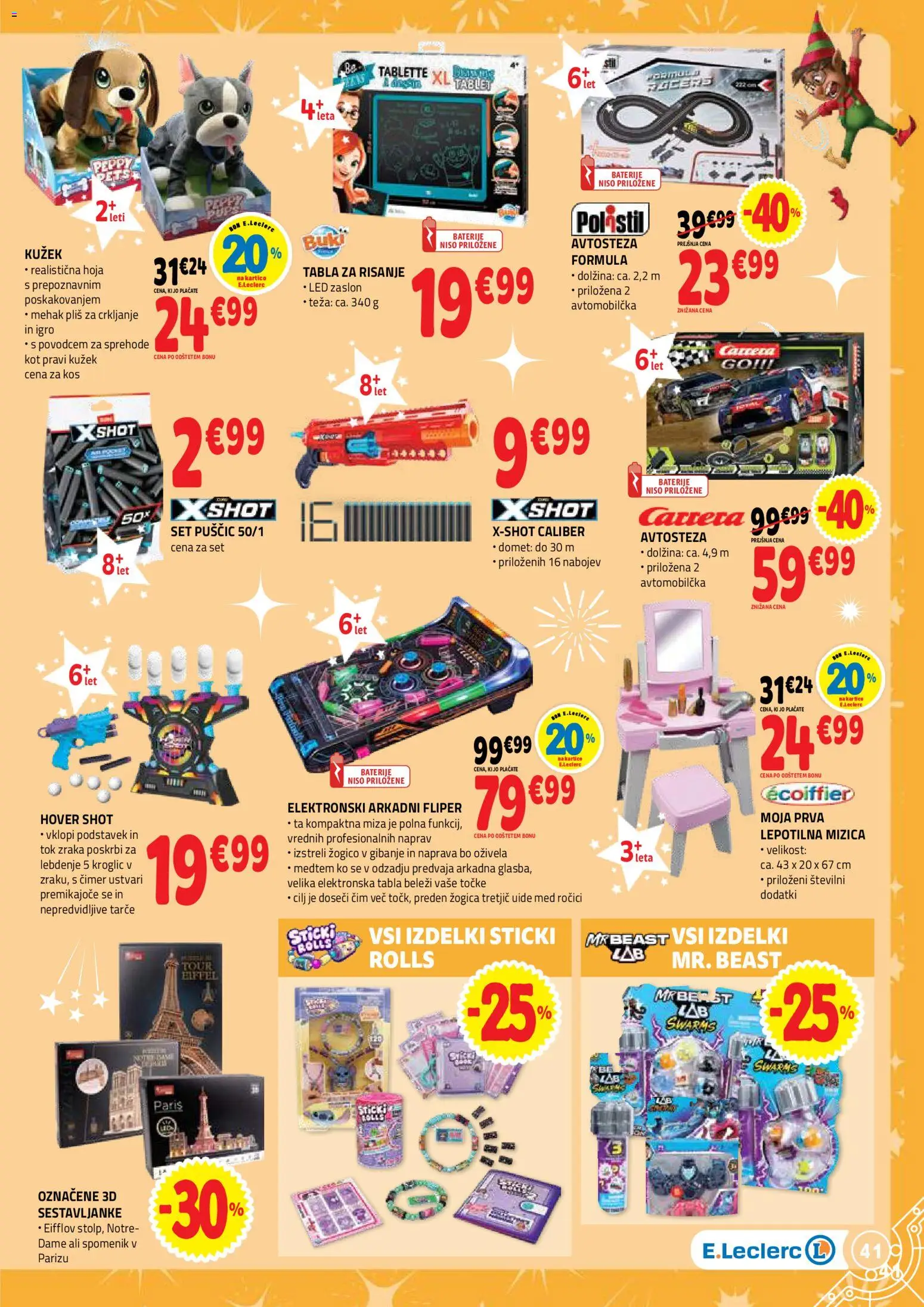 Novi E.leclerc katalog ponudbe – veljaven od 12.11.2025 | Stran: 41 | Izdelki: Mizica, Teza, Baterije, Kos