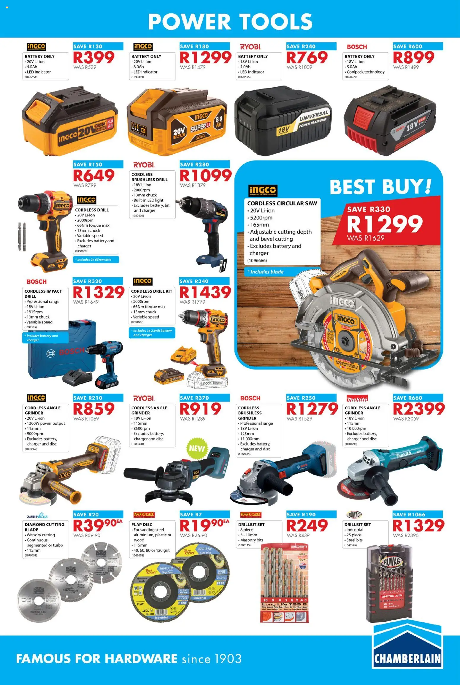New Chamberlain Superb Easter Savings catalogue – valid from 19.03.2026 | Page: 11 | Products: Grinder, Battery, Charger, Light