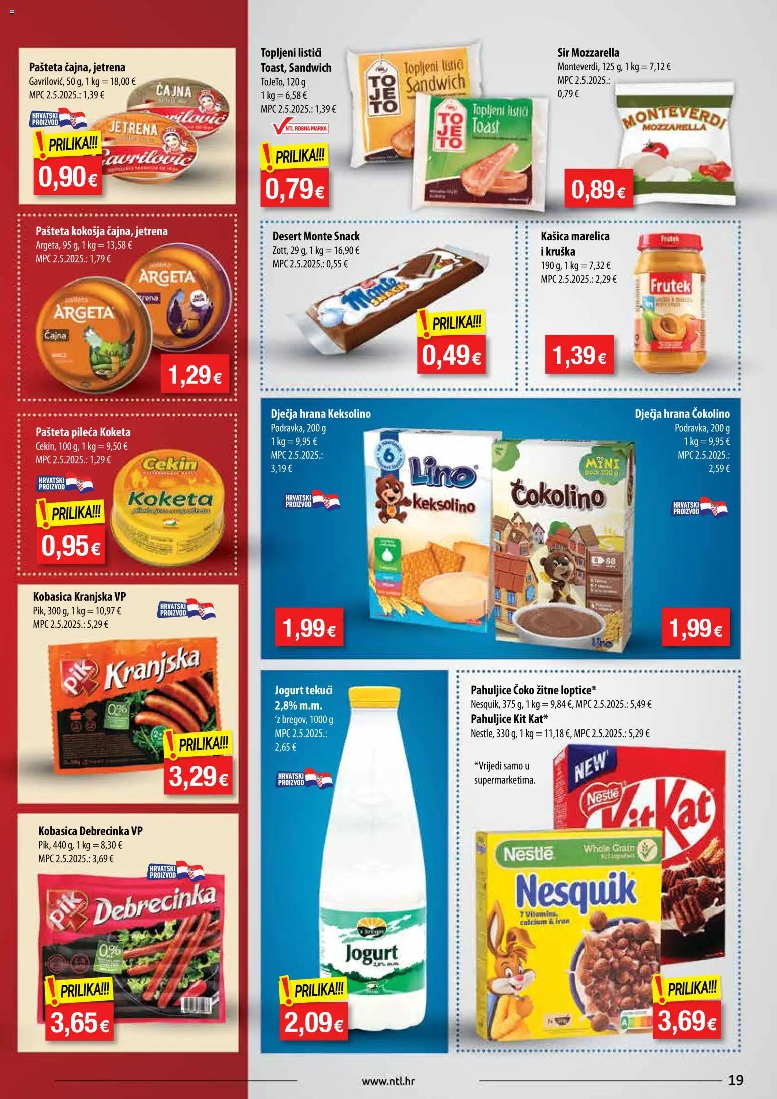 NTL katalog | vrijedi od 03.12.2025 | Stranica: 19 | Proizvodi: Jogurt, Pahuljice, Nesquik, Dječja hrana