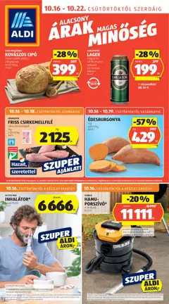 Aldi Akciós újság - amely érvényes a következő dátumtól: 16.10.2025
