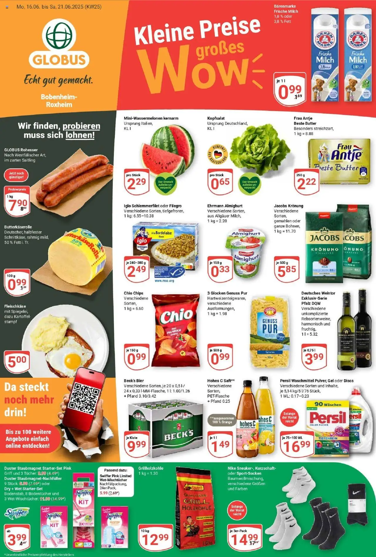 Globus prospekt Bobenheim-Roxheim	 - gültig ab dem 15.06.2025 | Seite: 1 | Produkte: Ehrmann almighurt, Butter, Hohes c, Chips
