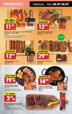 Biedronka gazetka od 28.07.2025 | Strona: 31 | Produkty: Karkówka, Kraina mięs, Żeberka wieprzowe barbecue, Kiełbaski