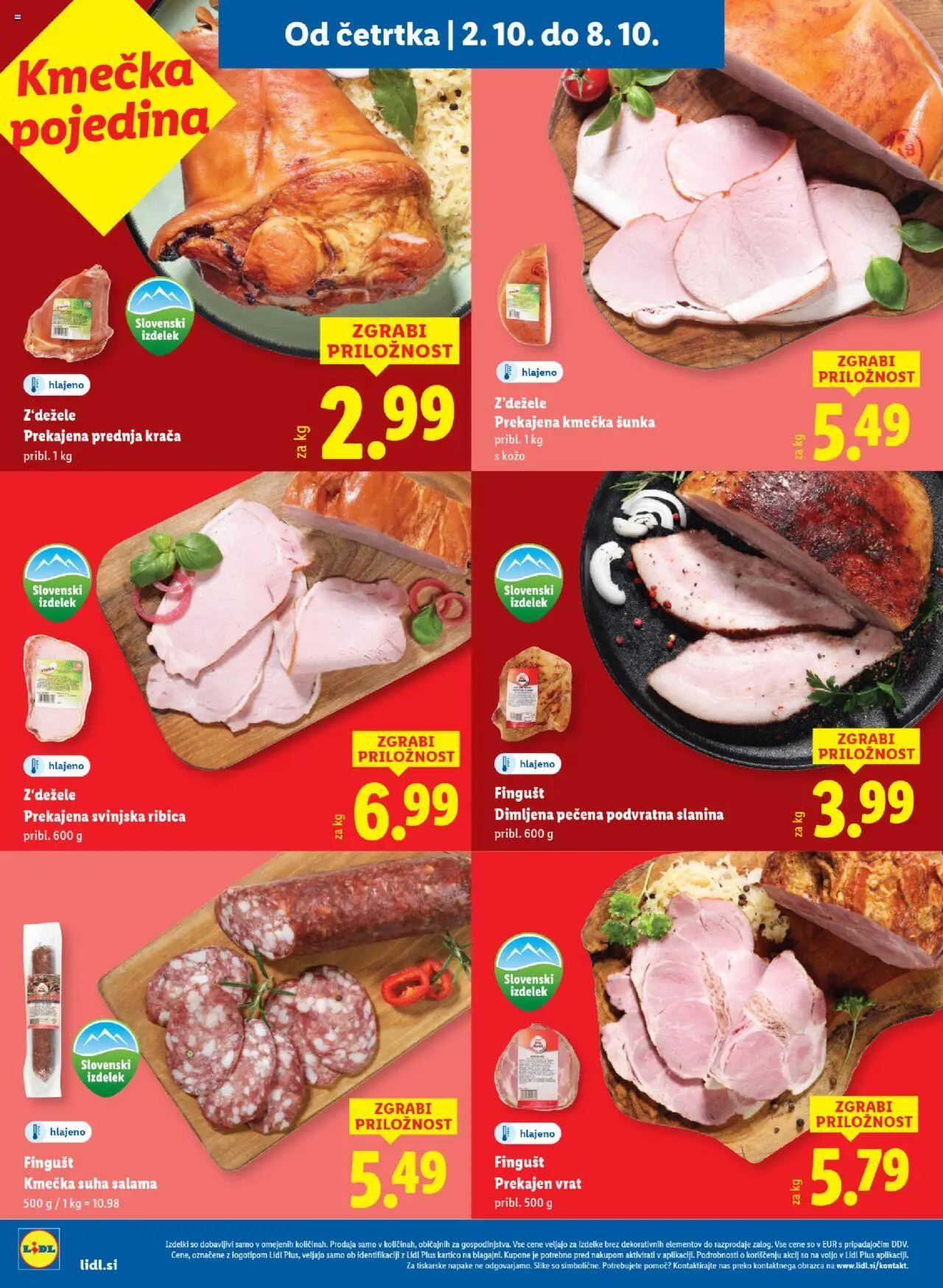 Novi Lidl katalog ponudbe – veljaven od 02.10.2025 | Stran: 4 | Izdelki: Slanina, Salama, Sunka