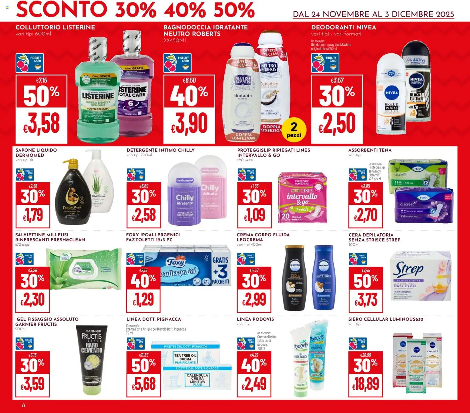 Volantino Pan del 24.11.2025 | Pagina: 8 | Prodotti: Detergente, Fazzoletti, Intimo, Slip