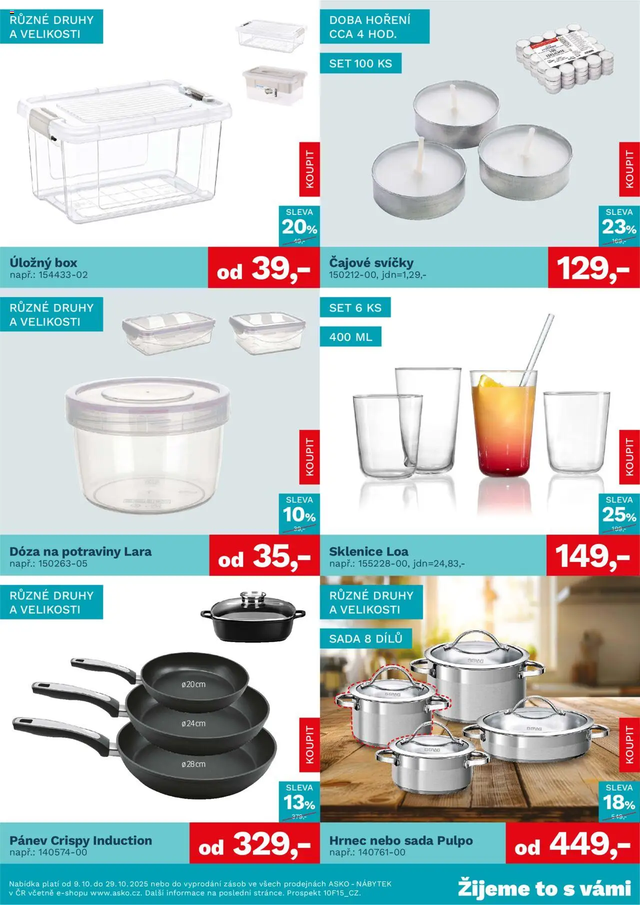 ASKO nábytek leták - Bytové doplňky za skvělé ceny od 09.10.2025 | Strana: 2 | Produkty: Úložný box, Hrnec, Nábytek, Dóza na potraviny