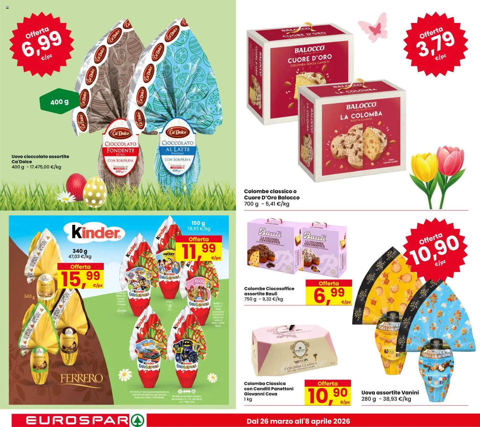 Volantino Despar del 26.03.2026 | Pagina: 2 | Prodotti: Uova, Cioccolato, Latte