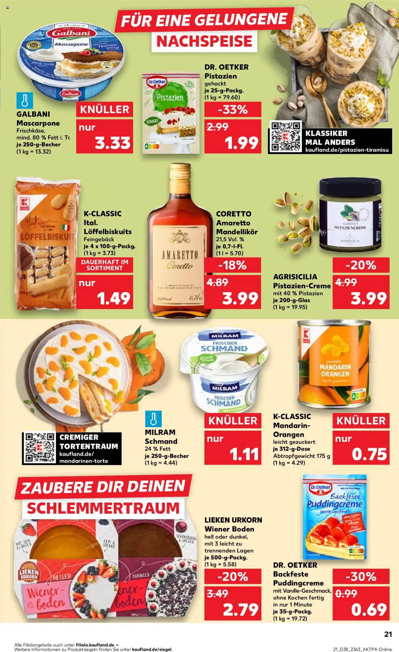 Kaufland prospekt Bremen	 – gültig ab 18.09.2025 | Seite: 21 | Produkte: Orangen, Pudding, Pistazien, Milram