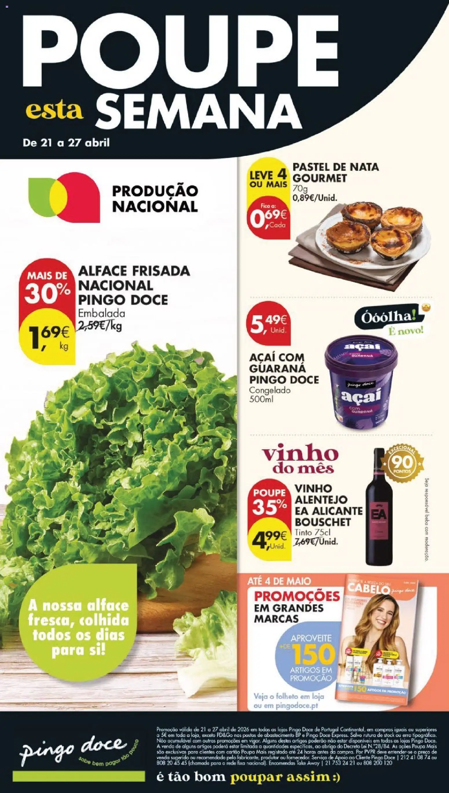 Pingo Doce folheto │ válido de 21.04.2026 | Página: 52 | Produtos: Açai, Vinho, Nata, Alface
