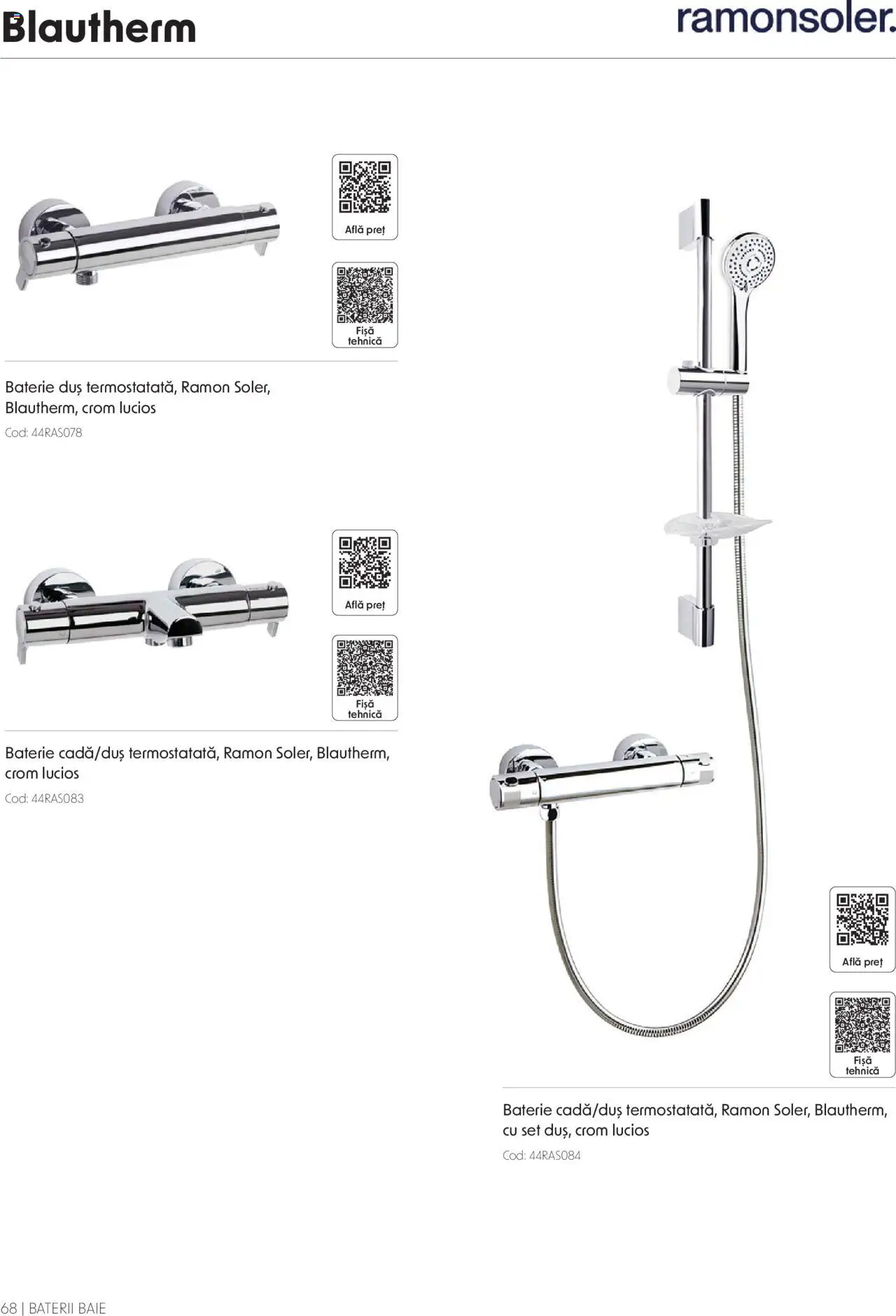 Catalog Romstal – valabil de la 25.11.2024 | Pagină: 68 | Produse: Baterie, Duș, Baterii