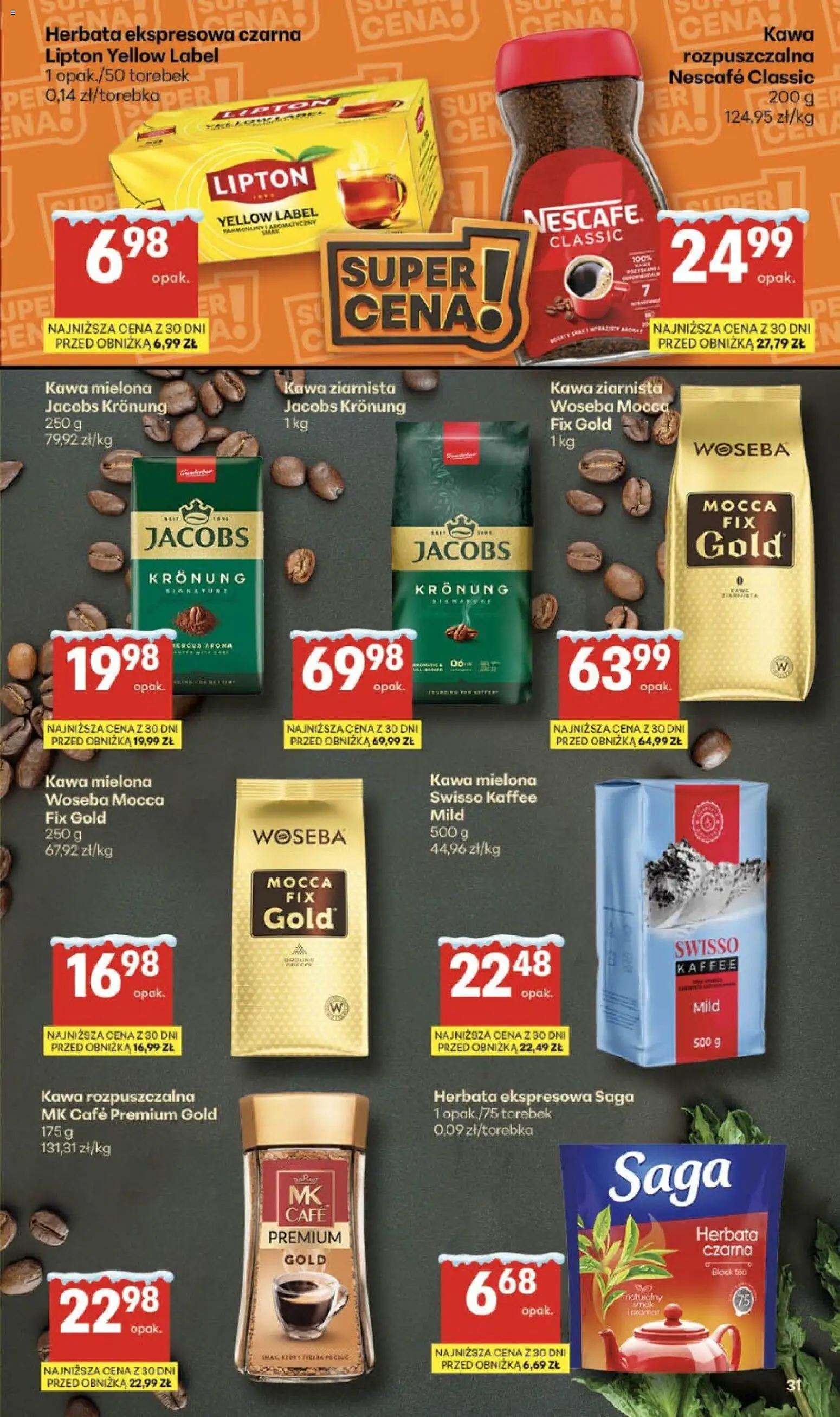Delikatesy Centrum Gazetka od 22.01.2026 | Strona: 31 | Produkty: Nescafe, Kawa ziarnista, Kawa rozpuszczalna, Herbata