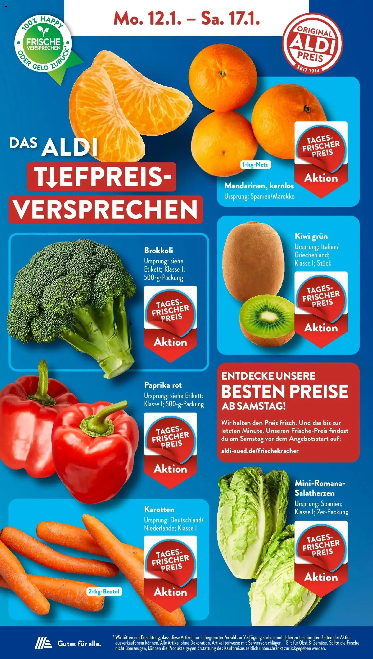 Aldi Süd - Aldi Süd: Wochenangebote – gültig ab 11.01.2026 | Seite: 4 | Produkte: Paprika rot, Paprika, Obst, Kiwi