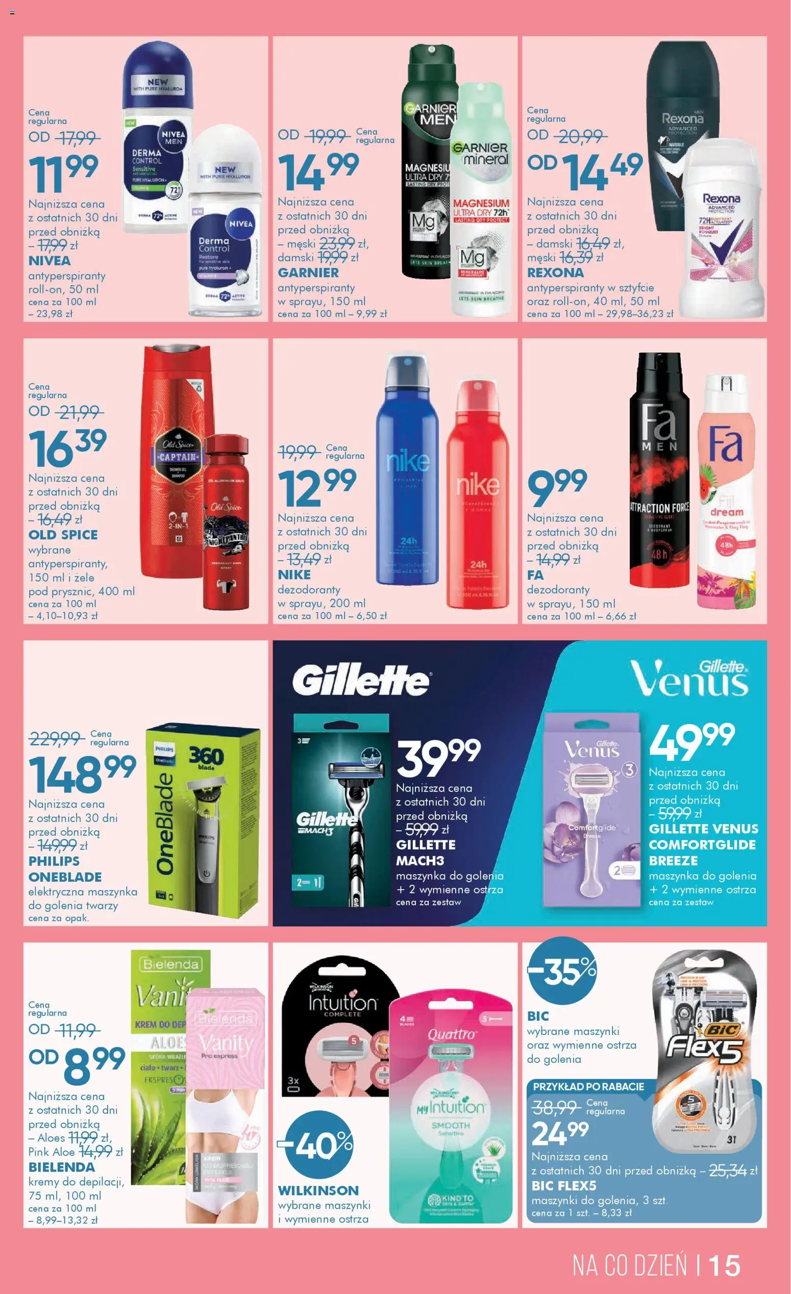 Super-pharm gazetka od 18.03.2026 | Strona: 15 | Produkty: Gillette, Maszynka do golenia, Aloes, Old spice