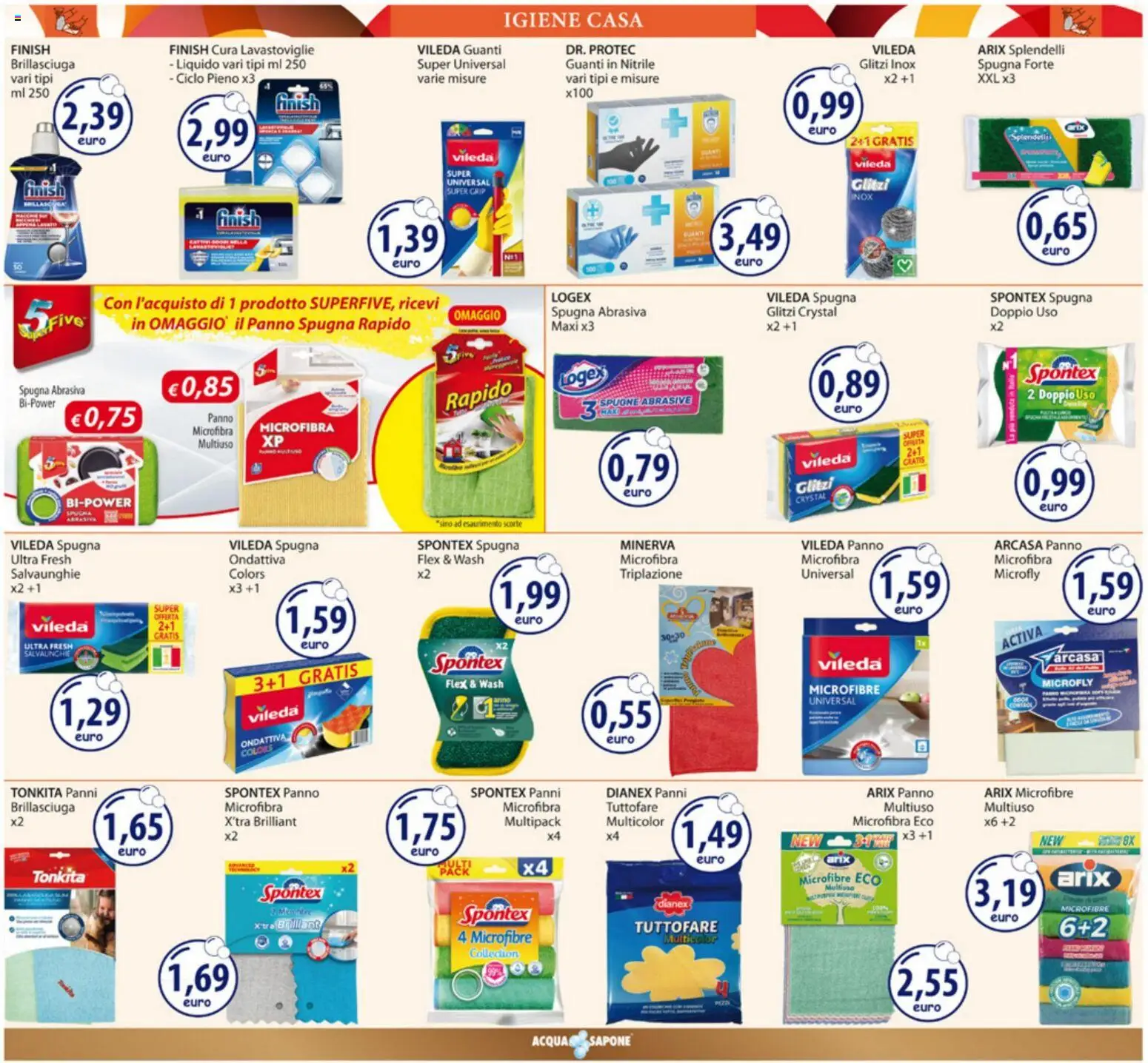 Volantino Acqua e Sapone del 29.12.2025 | Pagina: 14 | Prodotti: Spugna, Sapone, Guanti, Lavastoviglie