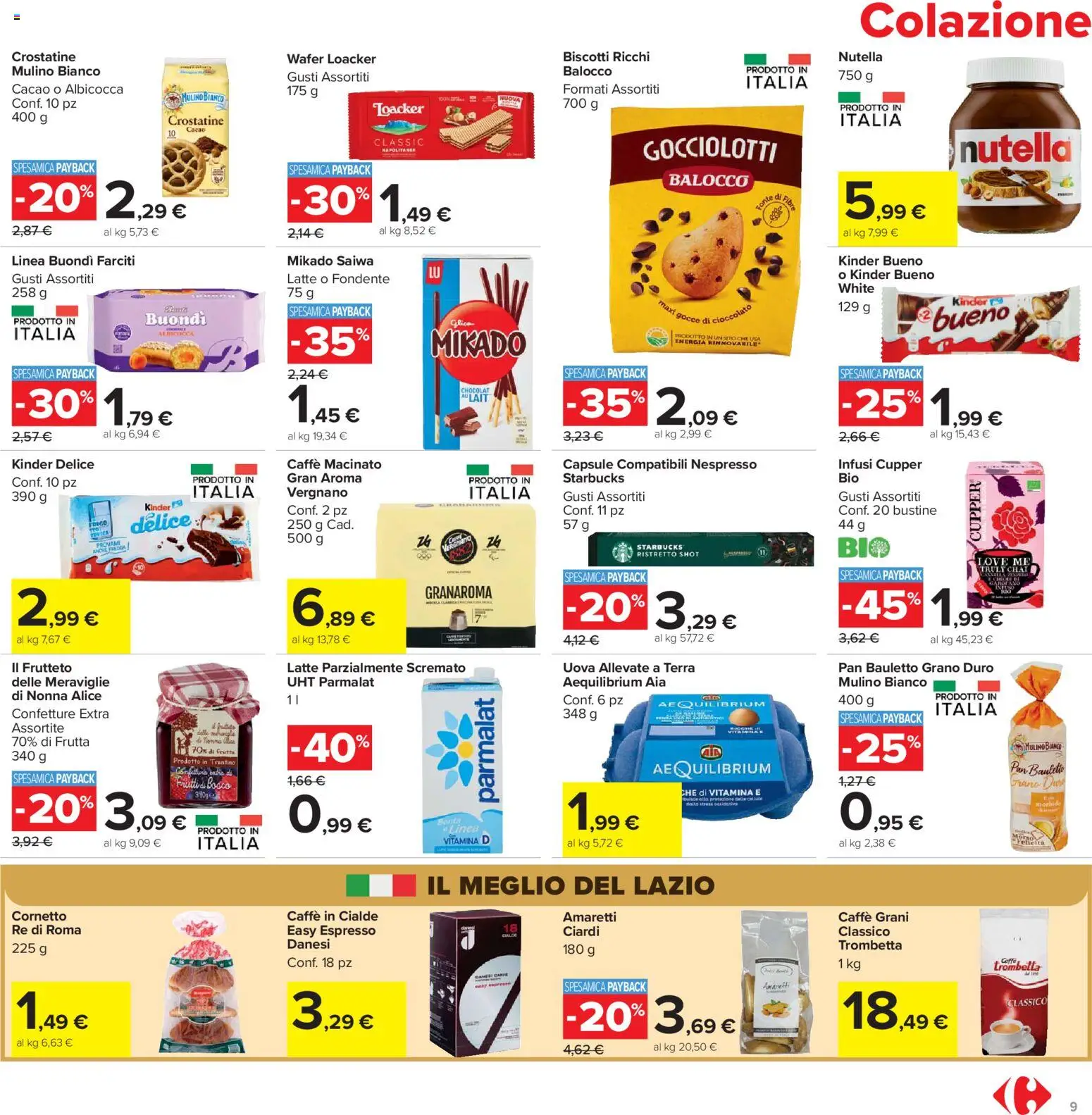Volantino Carrefour del 02.03.2026 | Pagina: 9 | Prodotti: Cornetto, Frutta, Macinato, Terra