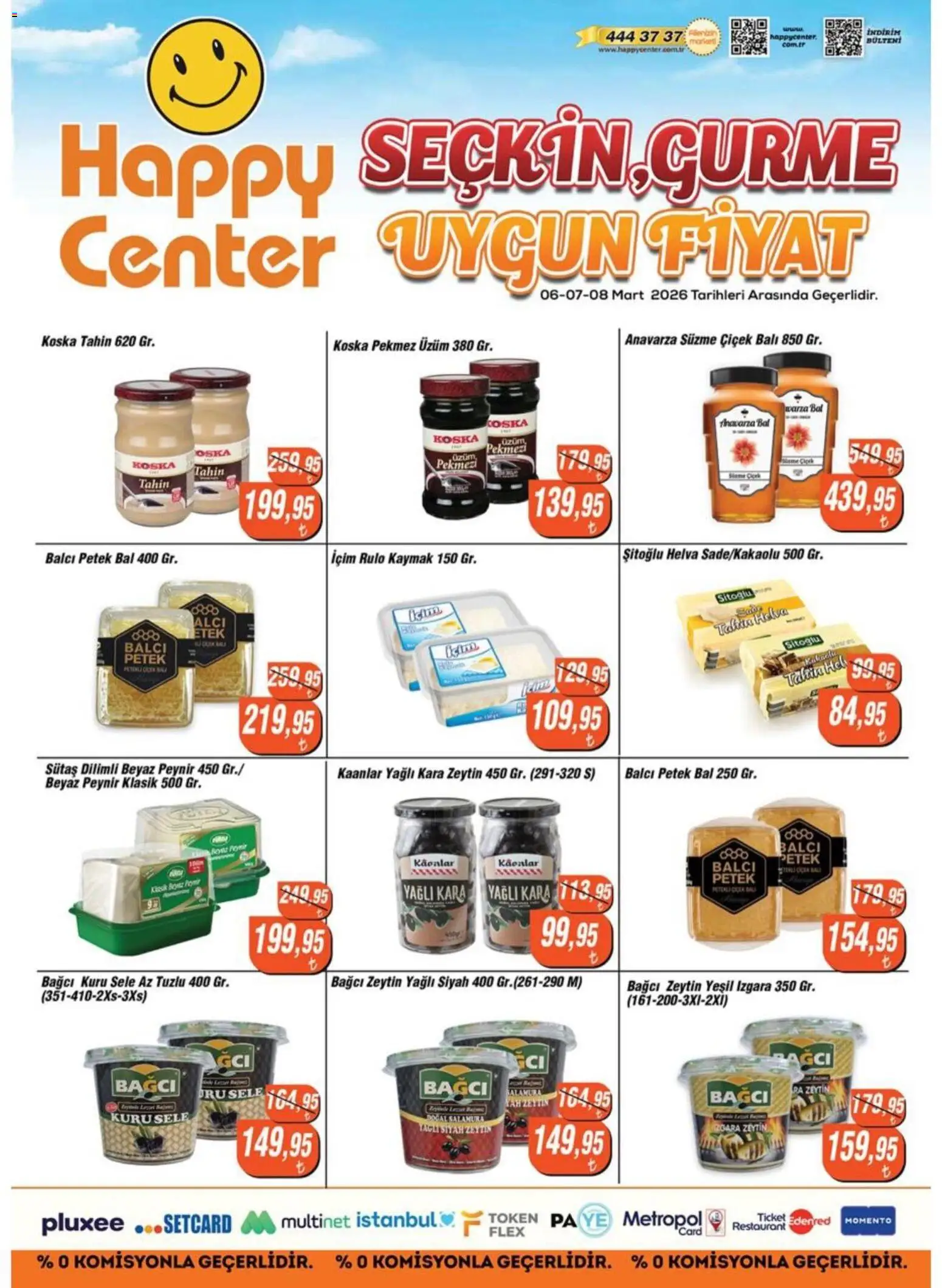 Happy Center İndirim - 06.03.2026 tarihinden itibaren geçerlidir | Sayfa: 1 | Ürünler: Peynir, Etek, Üzüm, Izgara