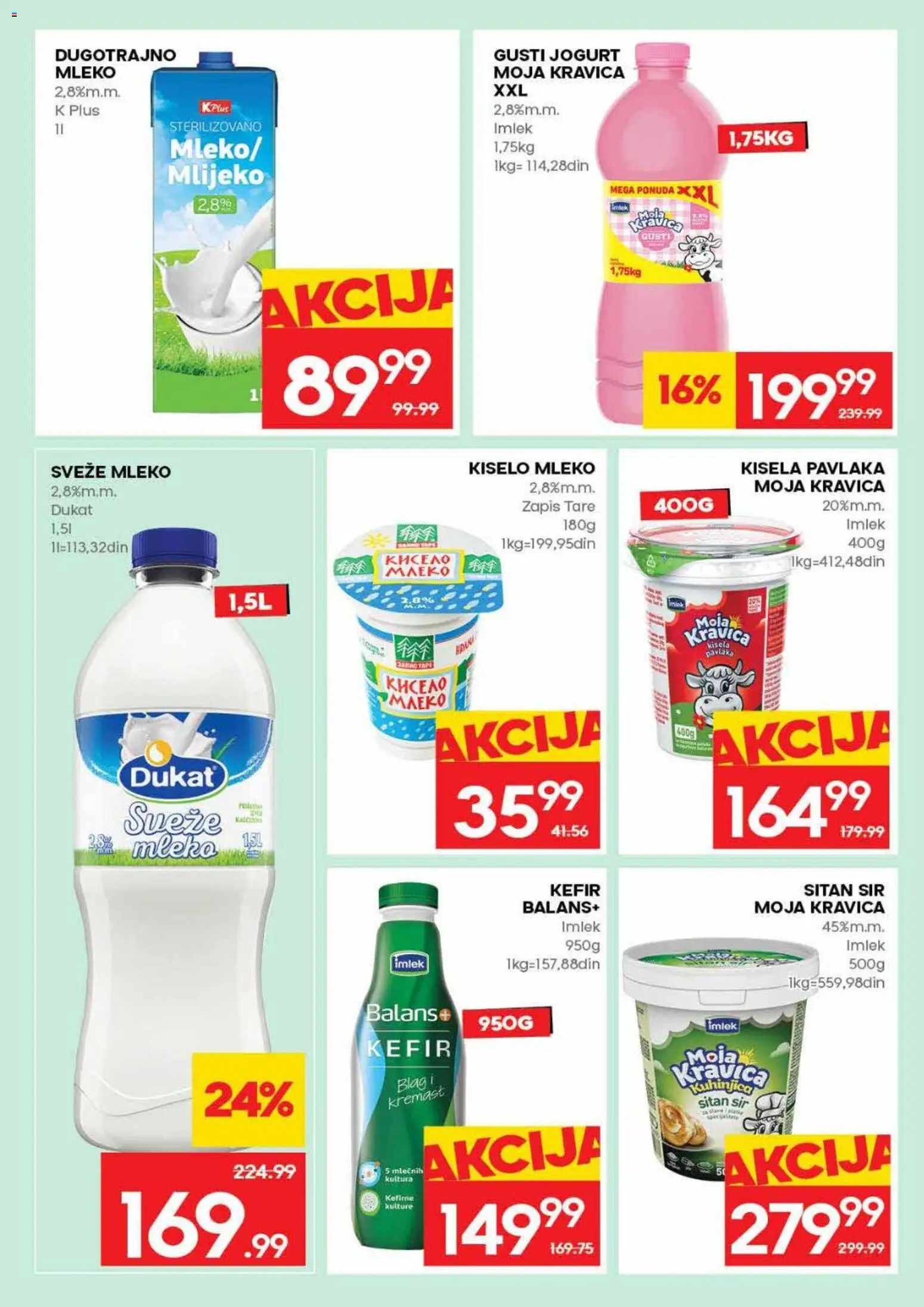 Idea katalog - važi od 16.04.2026 | Strana: 10 | Proizvode: Kisela pavlaka, Sitan sir, Sveže mleko, Moja kravica