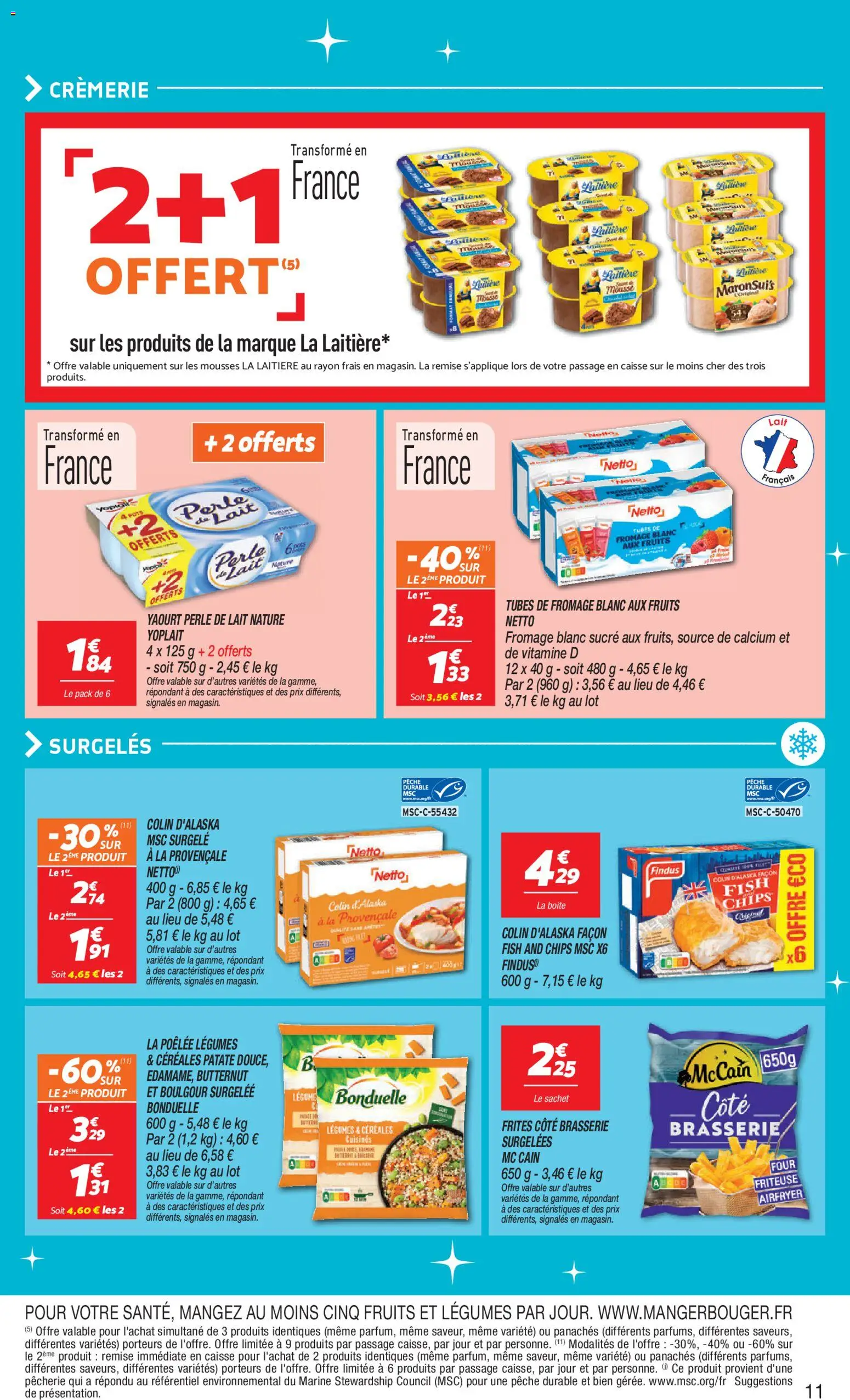 {H1} | Page: 11 | Produits: Pêche, Litière, Fromage blanc, Butternut