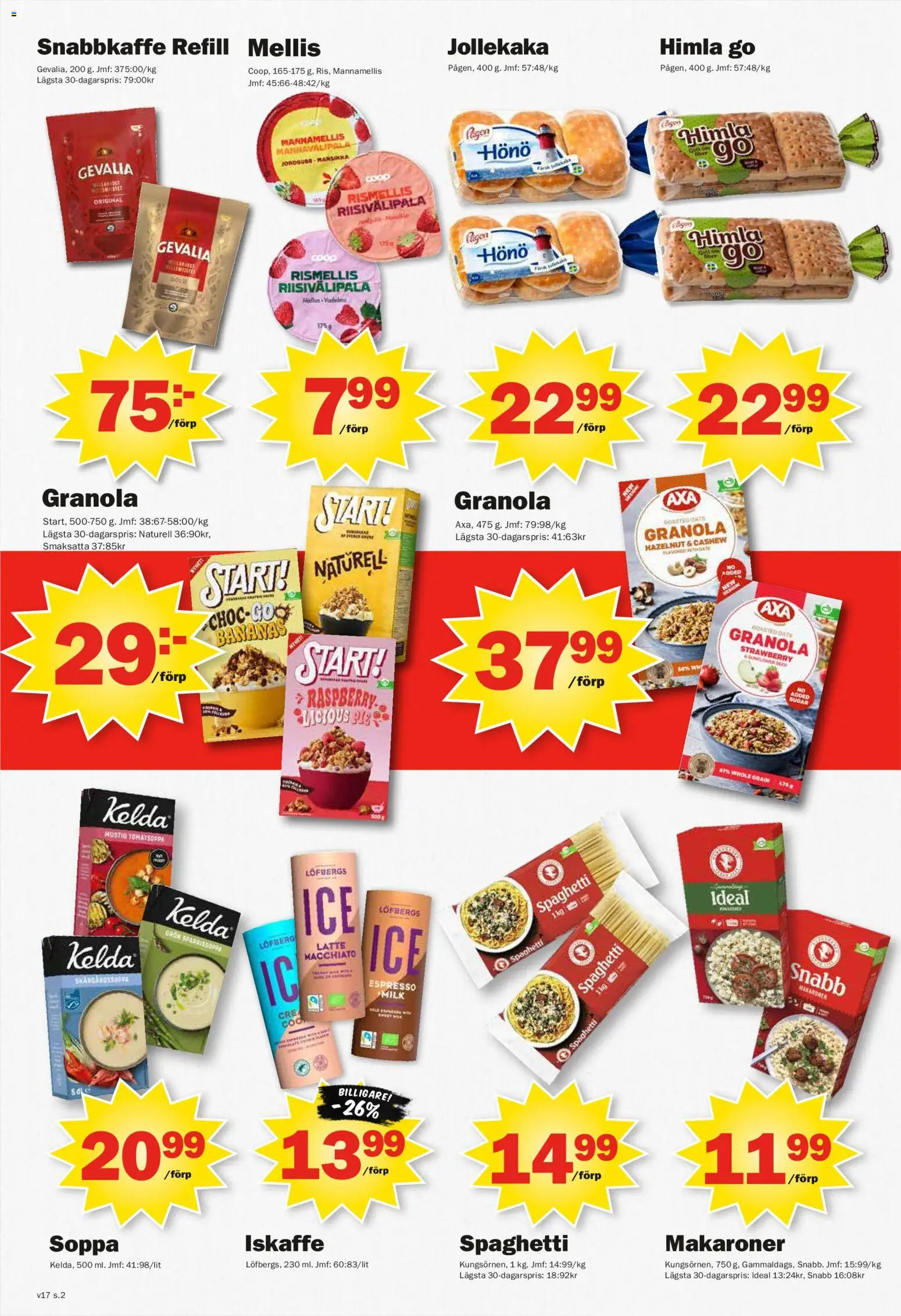 Pekås reklamblad aktuell från 20.04.2026 | Sida: 2 | Produkter: Makaroner, Granola, Spaghetti, Soppa