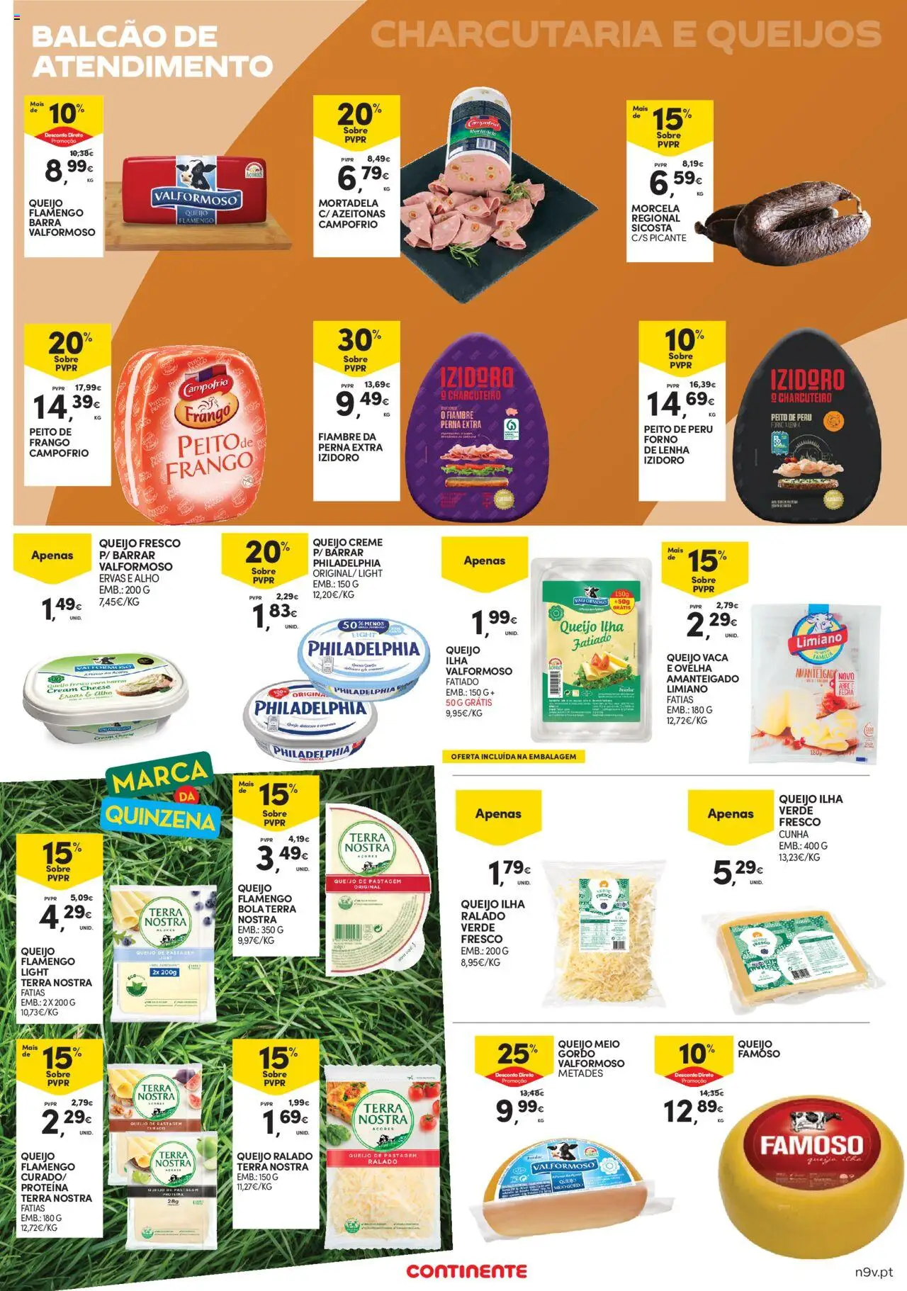 Continente - Açores │ válido de 18.09.2025 | Página: 6 | Produtos: Queijo creme, Peito de peru, Peru, Proteina