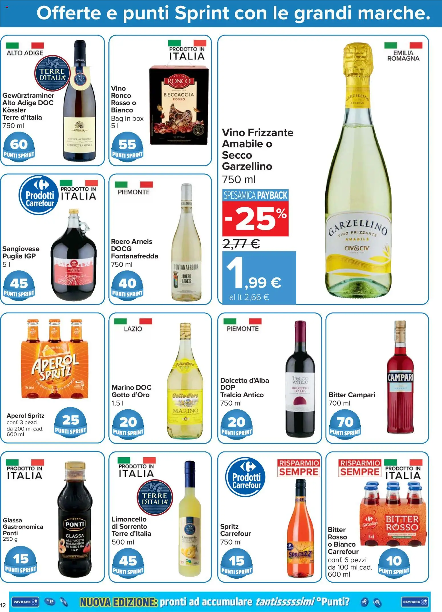 Volantino Carrefour del 02.01.2026 | Pagina: 12 | Prodotti: Vino, Limoncello, Aperol, Glassa
