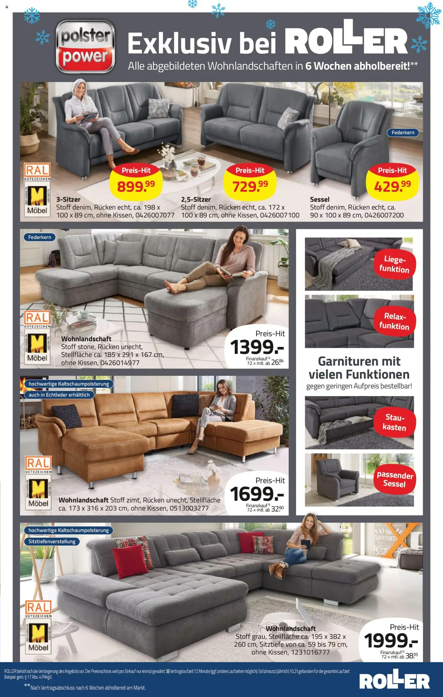 Roller Prospekt 	 – gültig ab 04.01.2026 | Seite: 5 | Produkte: Wohnlandschaft, Sessel, Liege