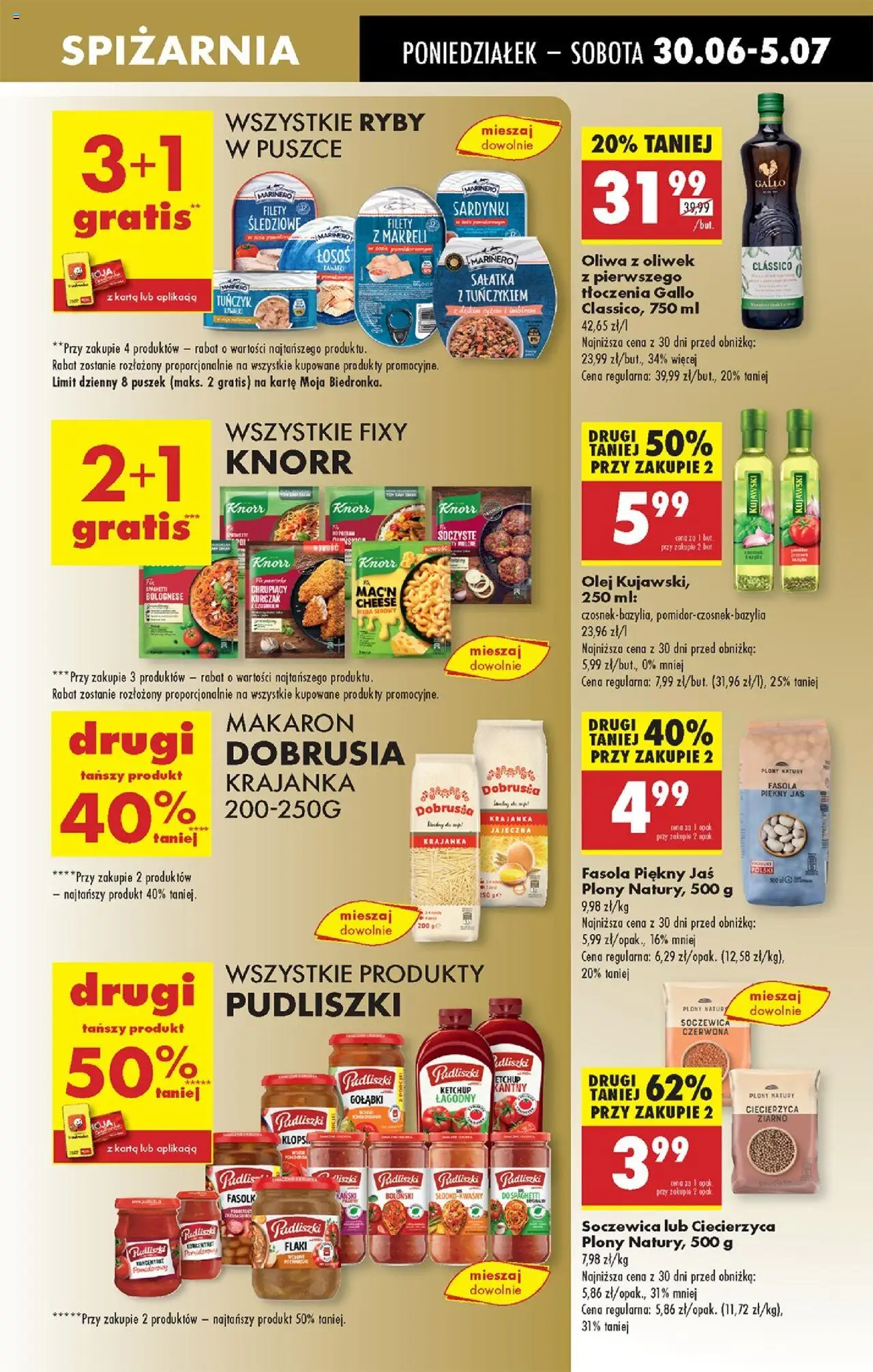 Biedronka gazetka od 30.06.2025 | Strona: 49 | Produkty: Koncentrat pomidorowy, Olej, Ryby, Sos