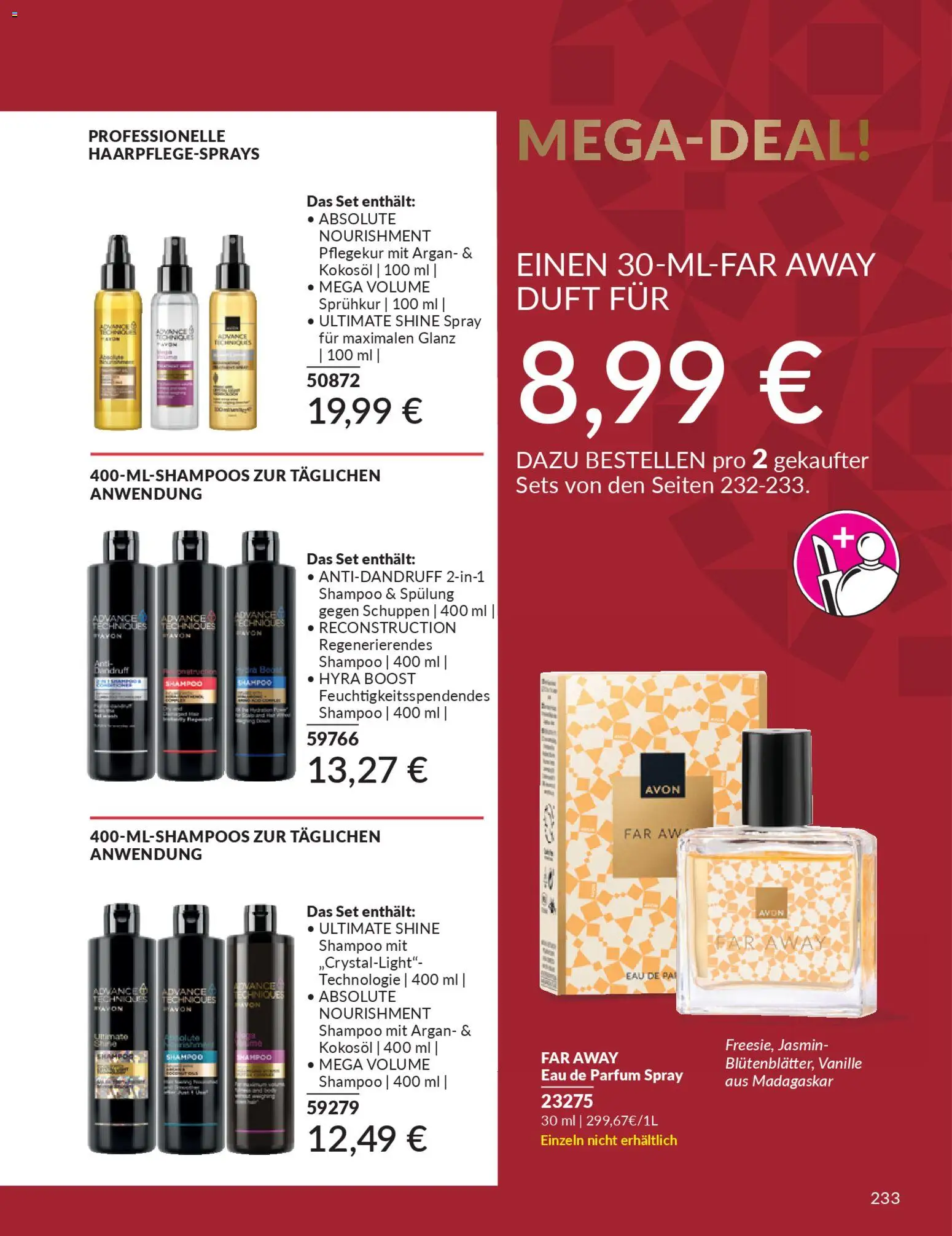 AVON Katalog Dezember 2025 – gültig ab 01.12.2025 | Seite: 235 | Produkte: Duft, Shampoo, Spülung, Eau de Parfum