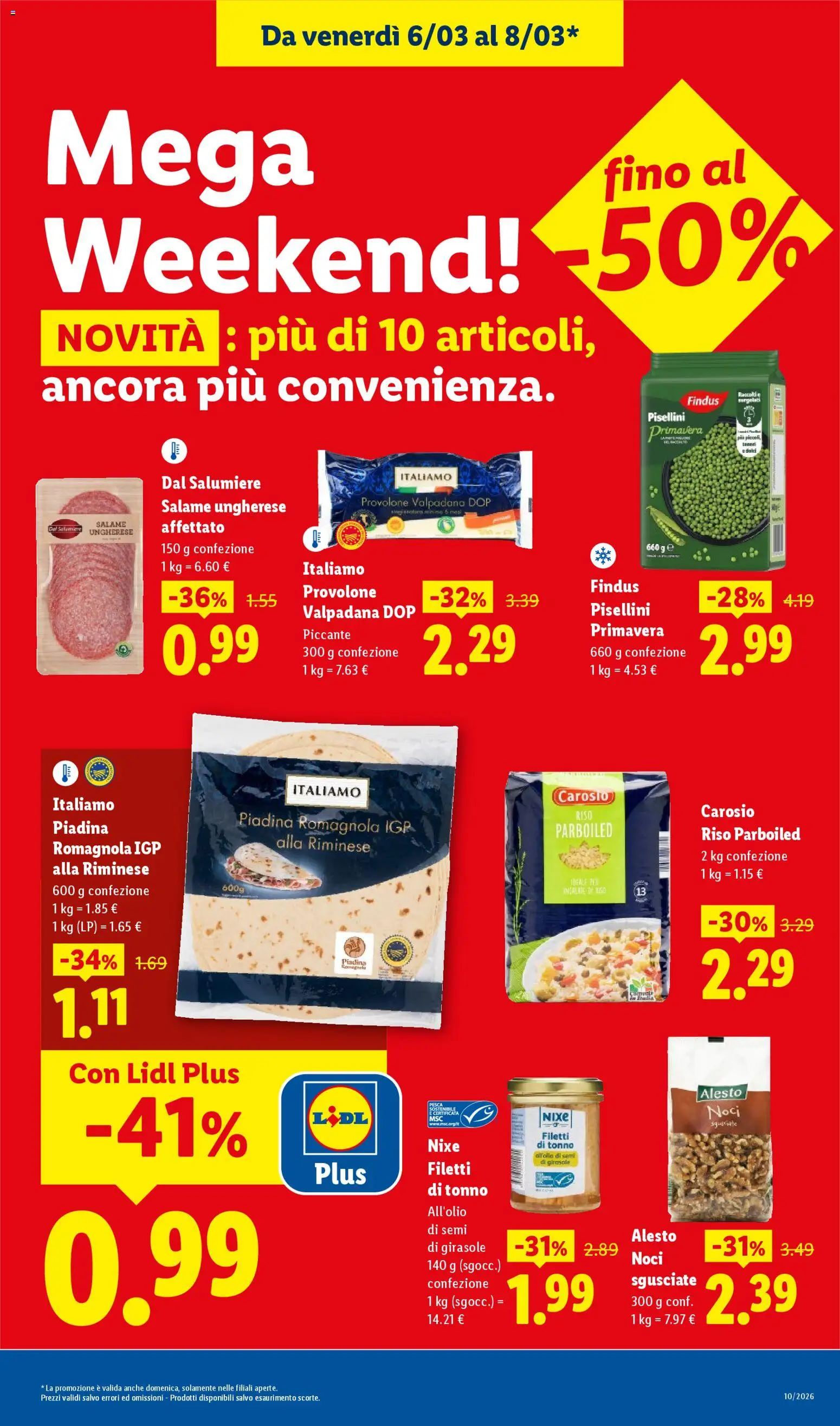 Volantino Lidl del 02.03.2026 | Pagina: 56 | Prodotti: Pesca, Noci, Piadina, Tonno